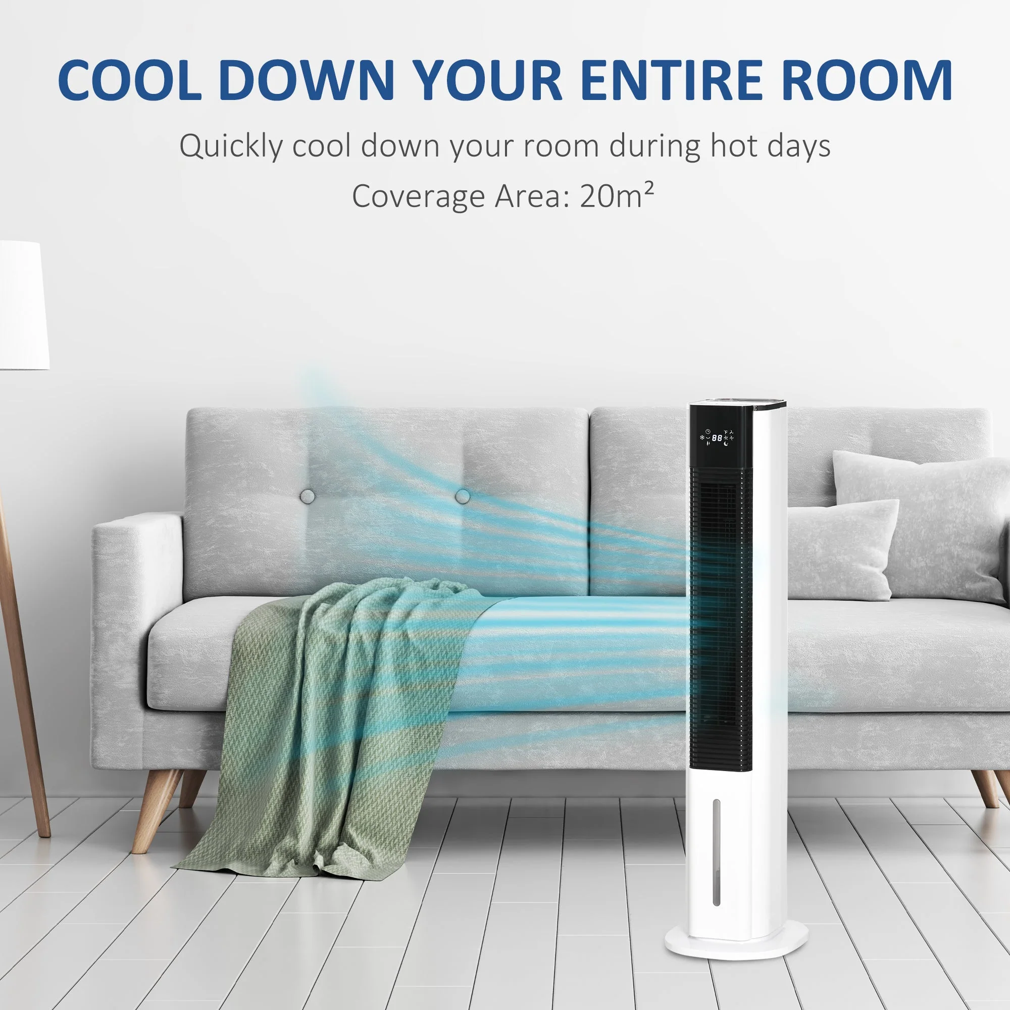 6L Oscillating Three Speed Air Cooler With Timer & Remote Control White - Image 5