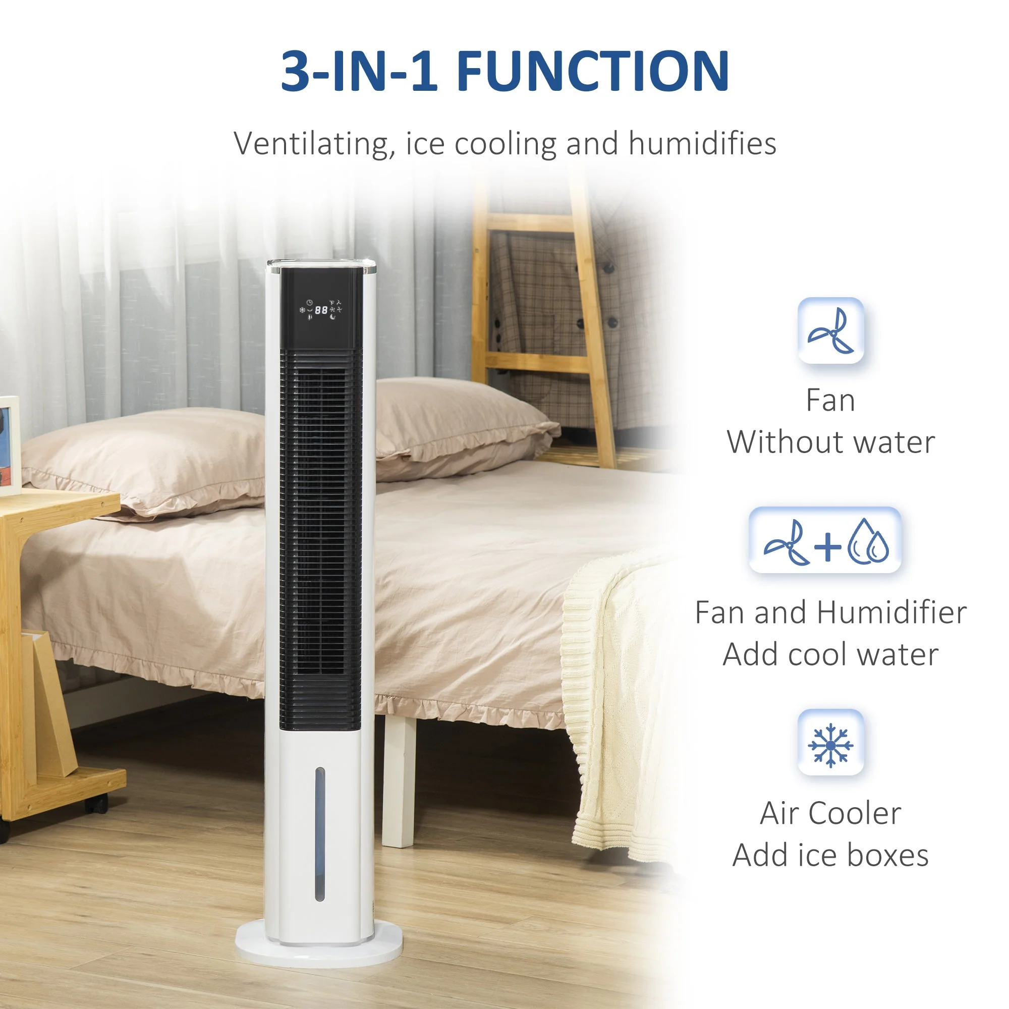 6L Oscillating Three Speed Air Cooler With Timer & Remote Control White - Image 6