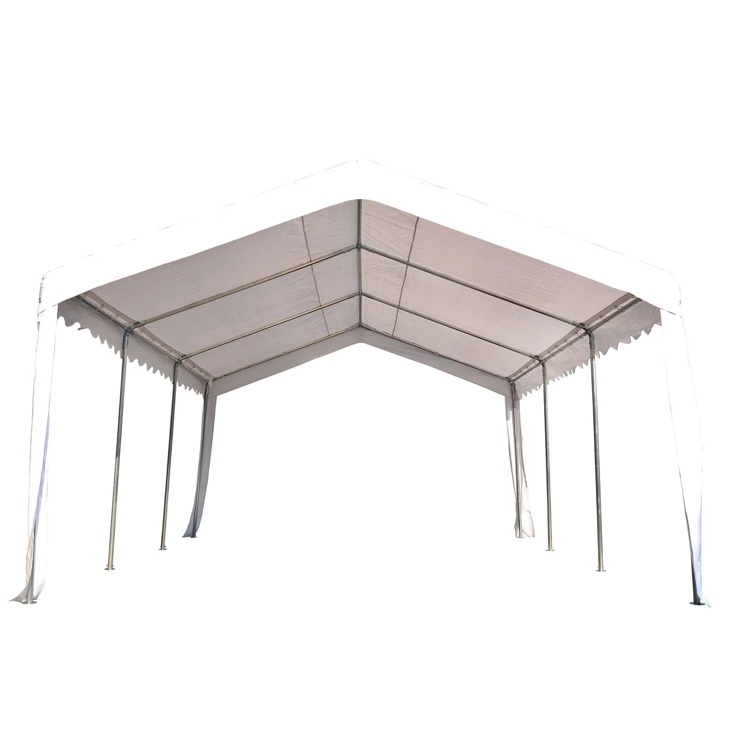 6m x 4 m Garden Gazebo Portable Carport Shelter w/ Removable Sidewalls & Doors Party Tent Shelter Car Canopy - Image 4