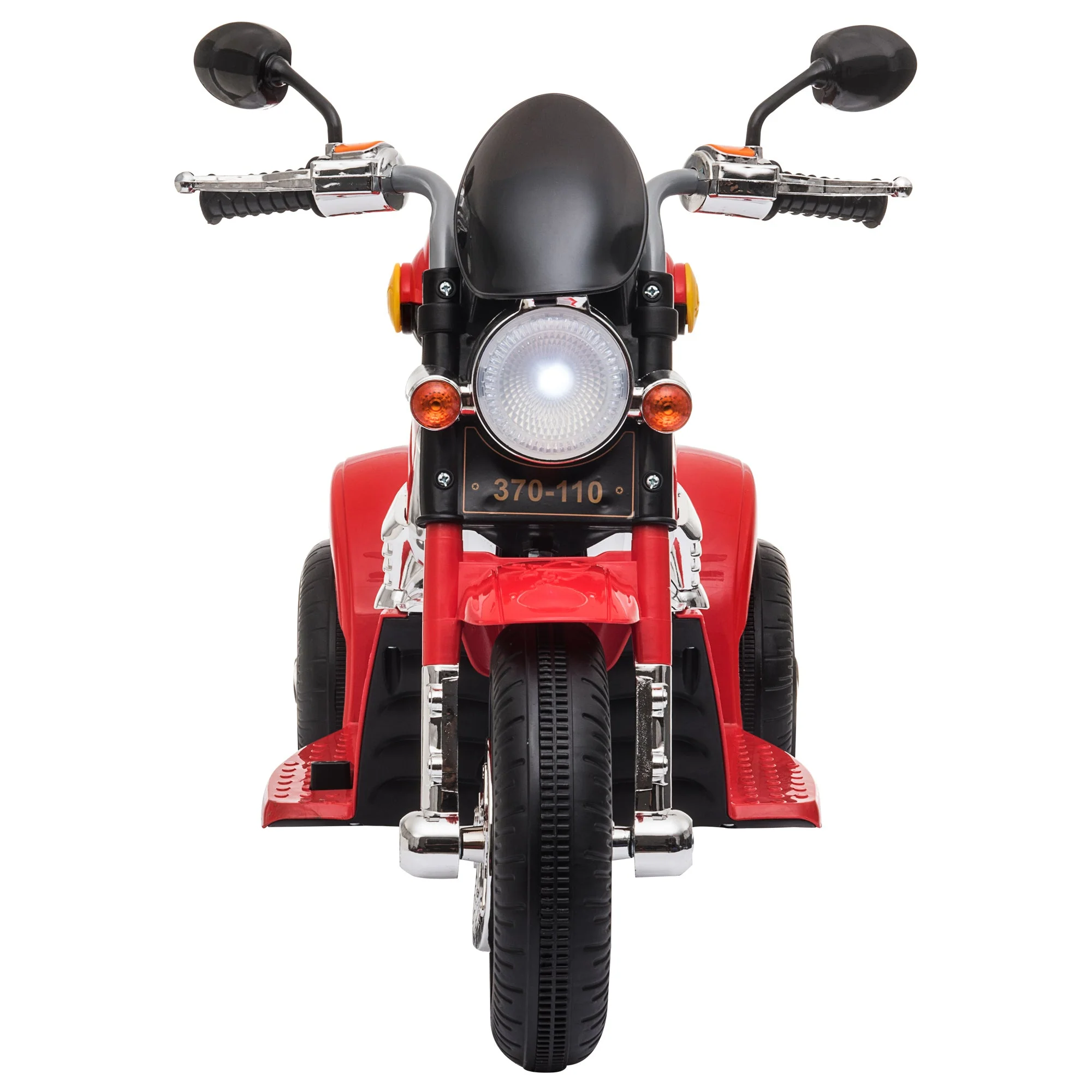 6V Battery PP Kids Motorcycle Ride On Trike w/ Lights Music Horn 18 - 36 Months Red - Image 4