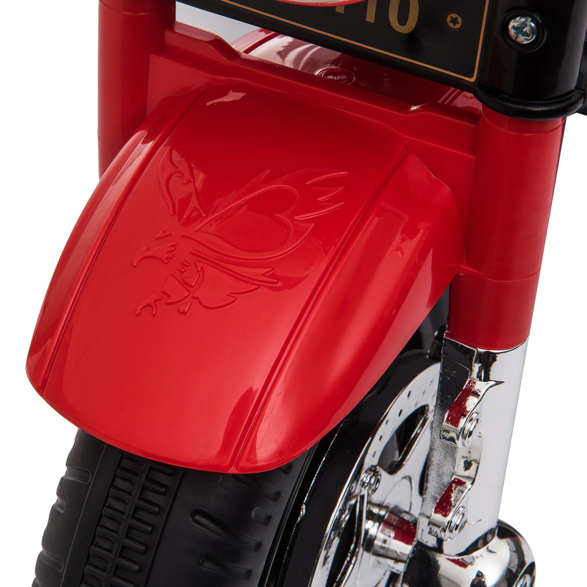 6V Battery PP Kids Motorcycle Ride On Trike w/ Lights Music Horn 18 - 36 Months Red - Image 9