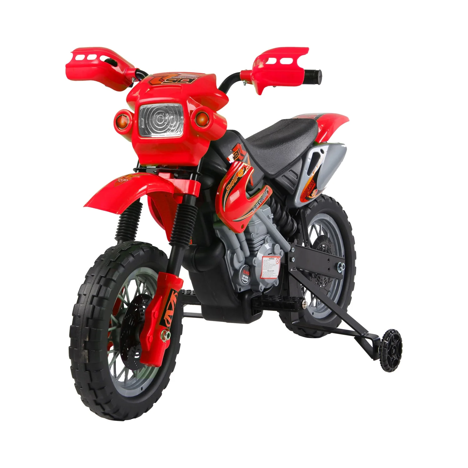 6V Children's PP Electric Ride-On Motorbike with Effects Red - Image 2