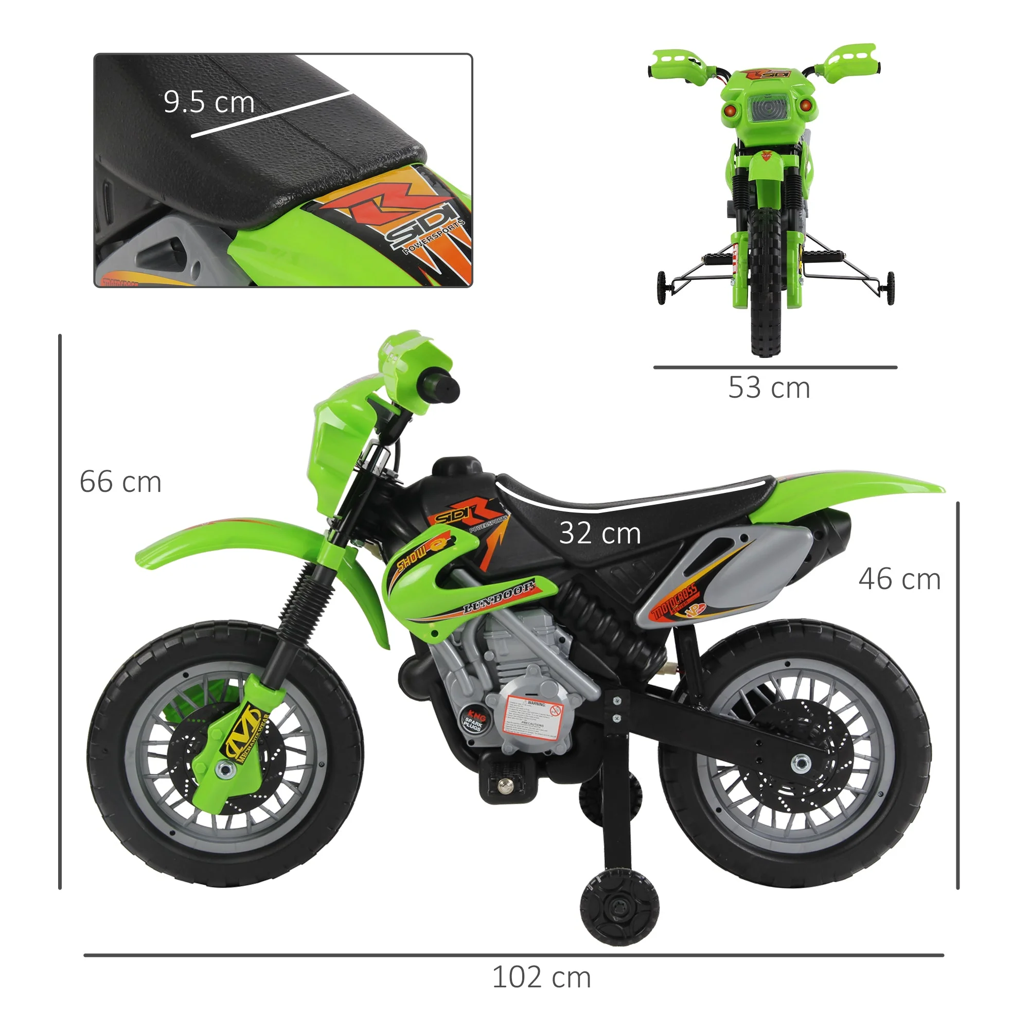 6V PP Electric Motorcycle for Kids Ride on Toys with Effects Green - Image 2