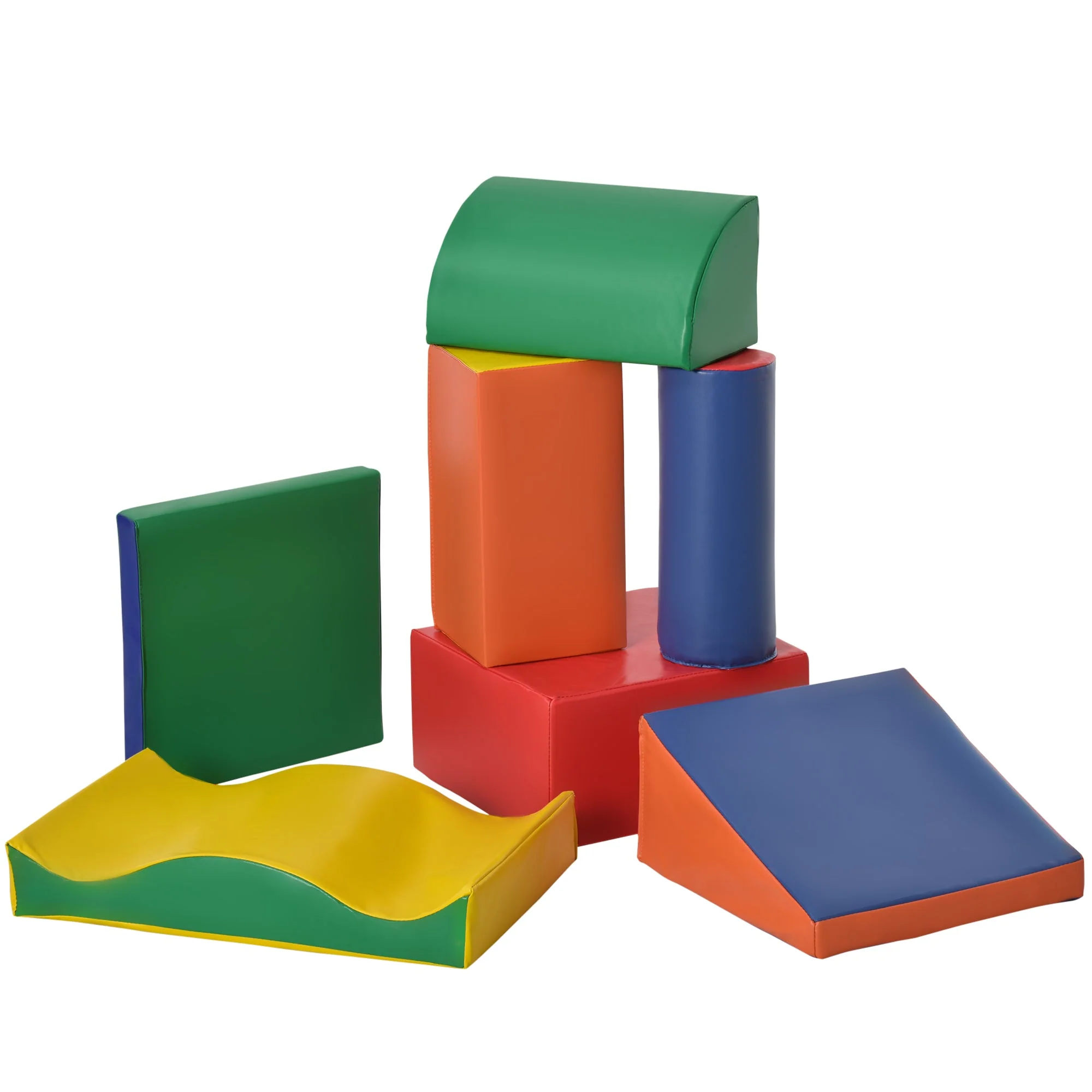 7-Piece Climb and Crawl Activity Play Set Kids Soft Foam Blocks Toddler Soft Play Equipment Building and Stacking Blocks Educational Play - Image 2
