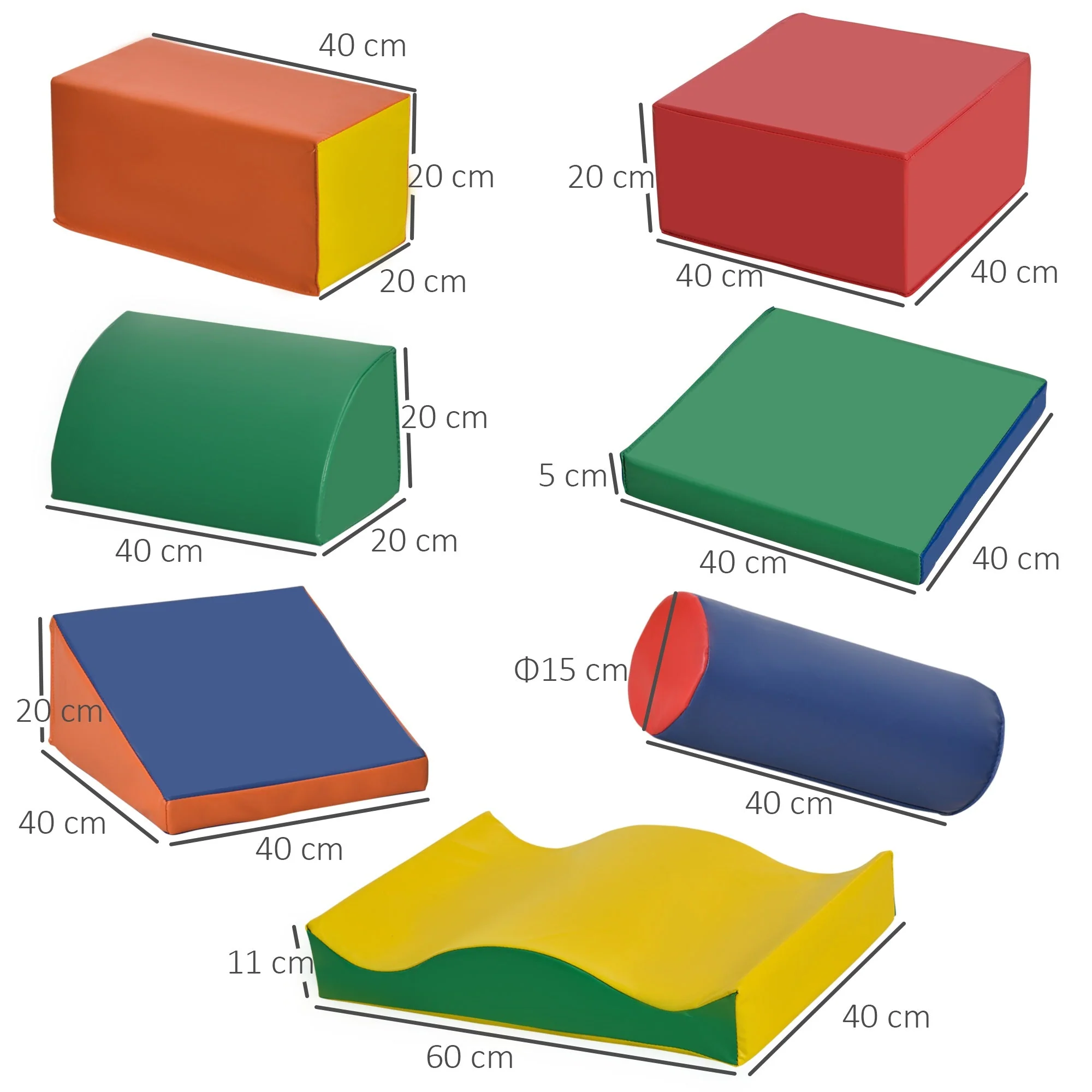 7-Piece Climb and Crawl Activity Play Set Kids Soft Foam Blocks Toddler Soft Play Equipment Building and Stacking Blocks Educational Play - Image 3
