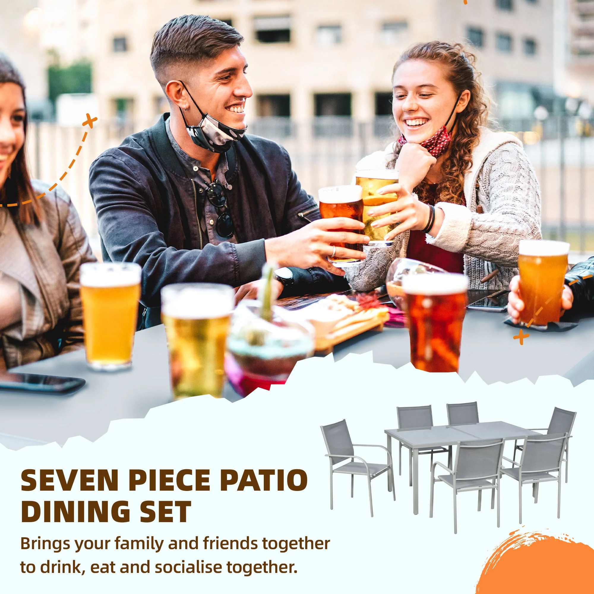 7-Piece Garden Dining Set - Image 3