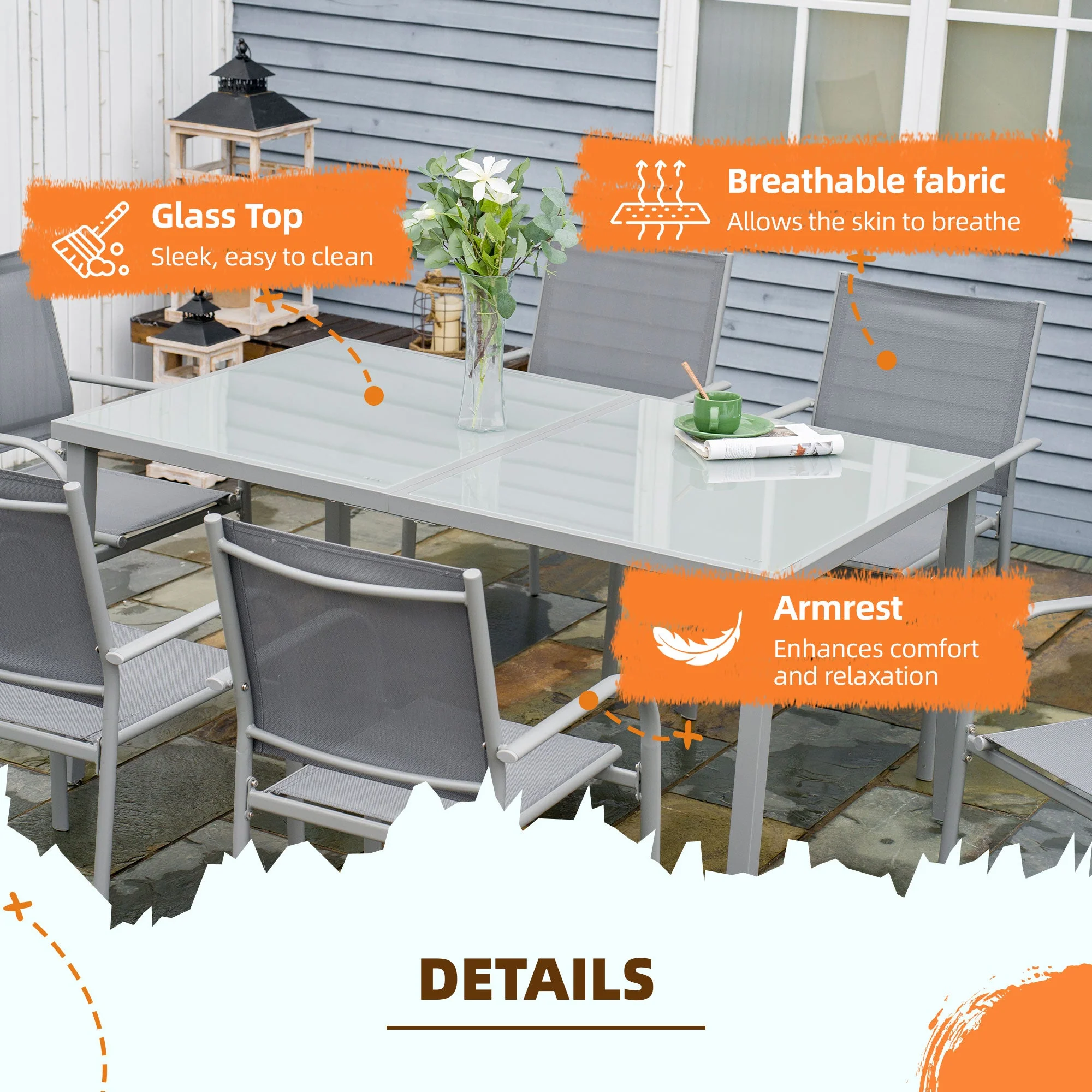 7-Piece Garden Dining Set - Image 5