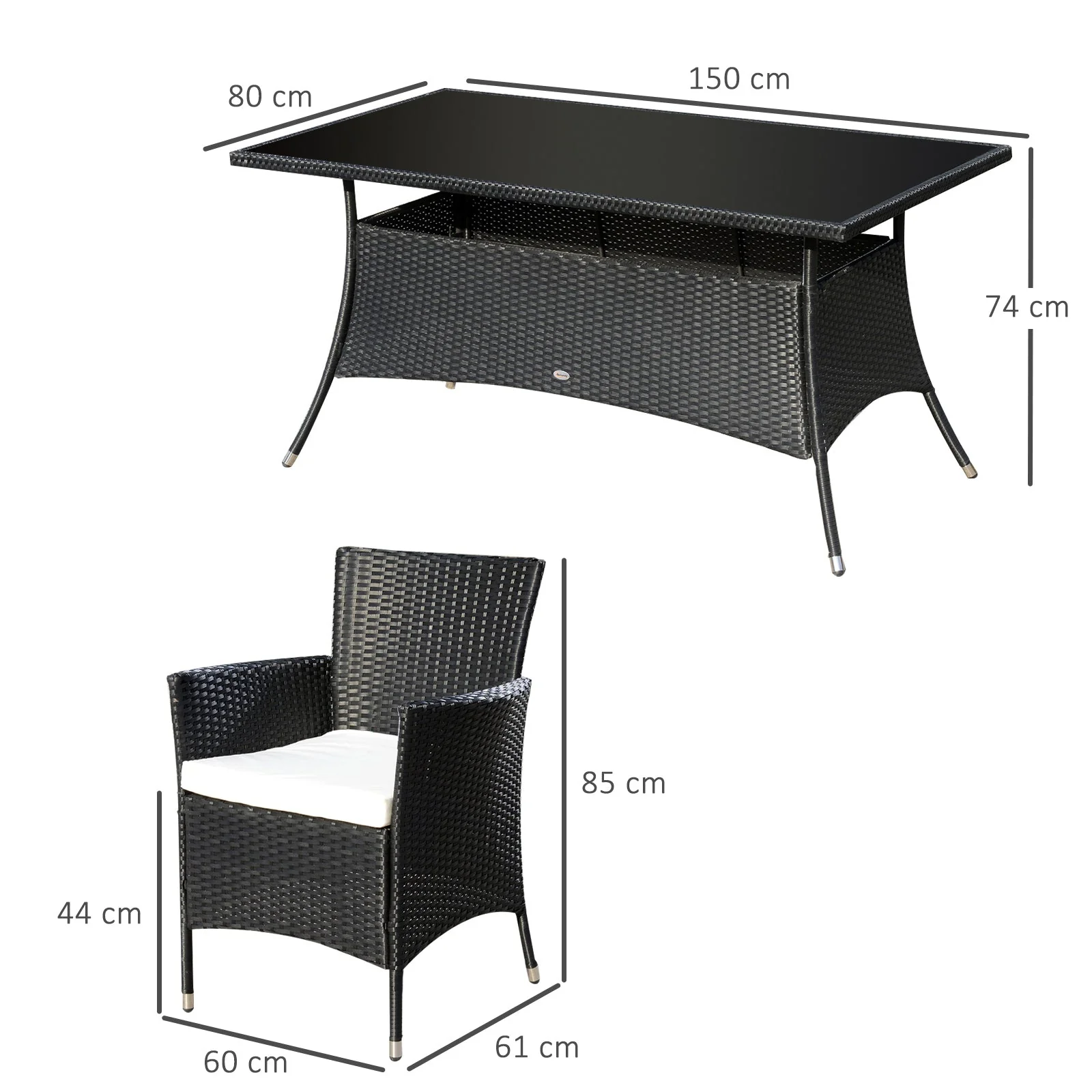 7-Pieces PE Rattan Dining Sets - Image 3
