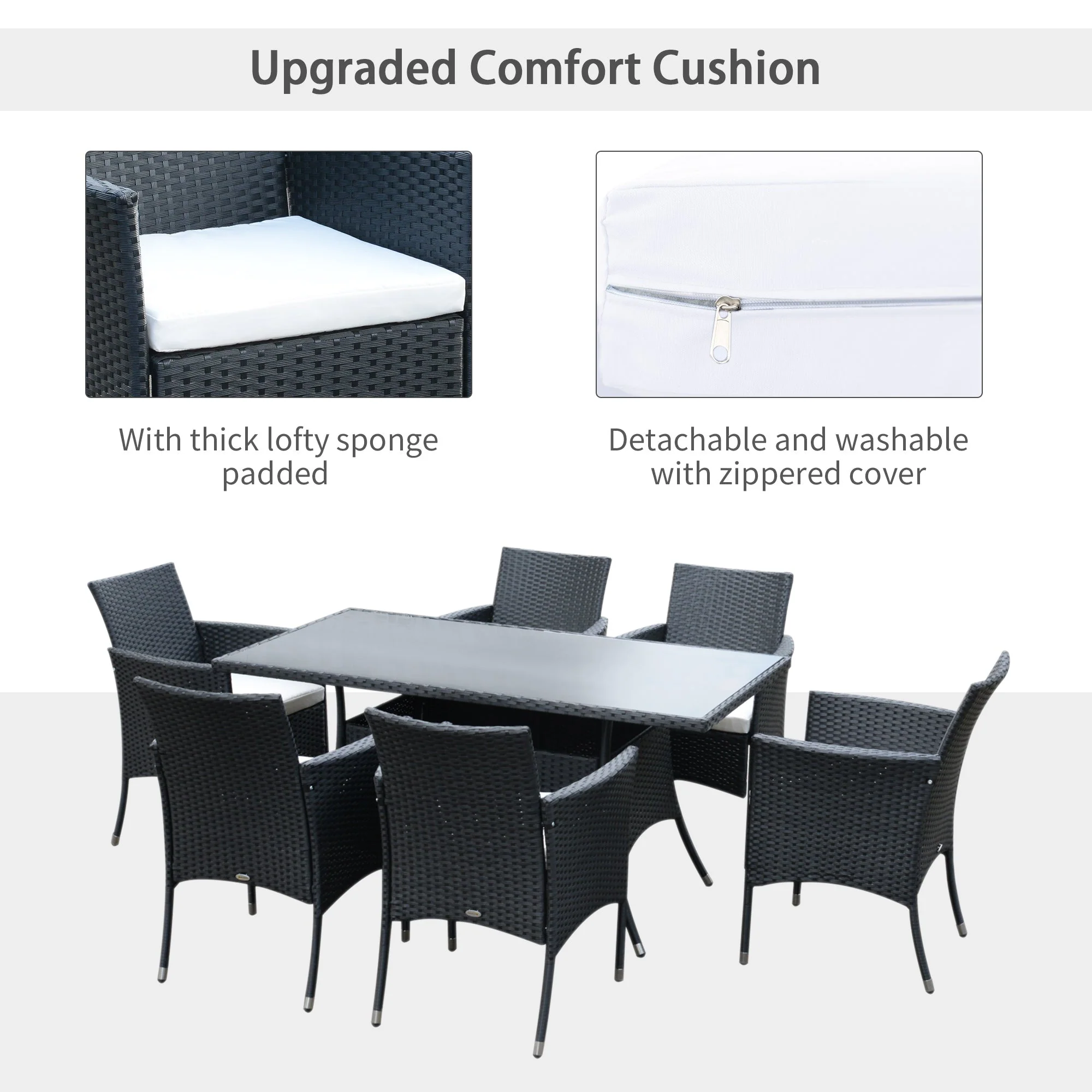 7-Pieces PE Rattan Dining Sets - Image 6