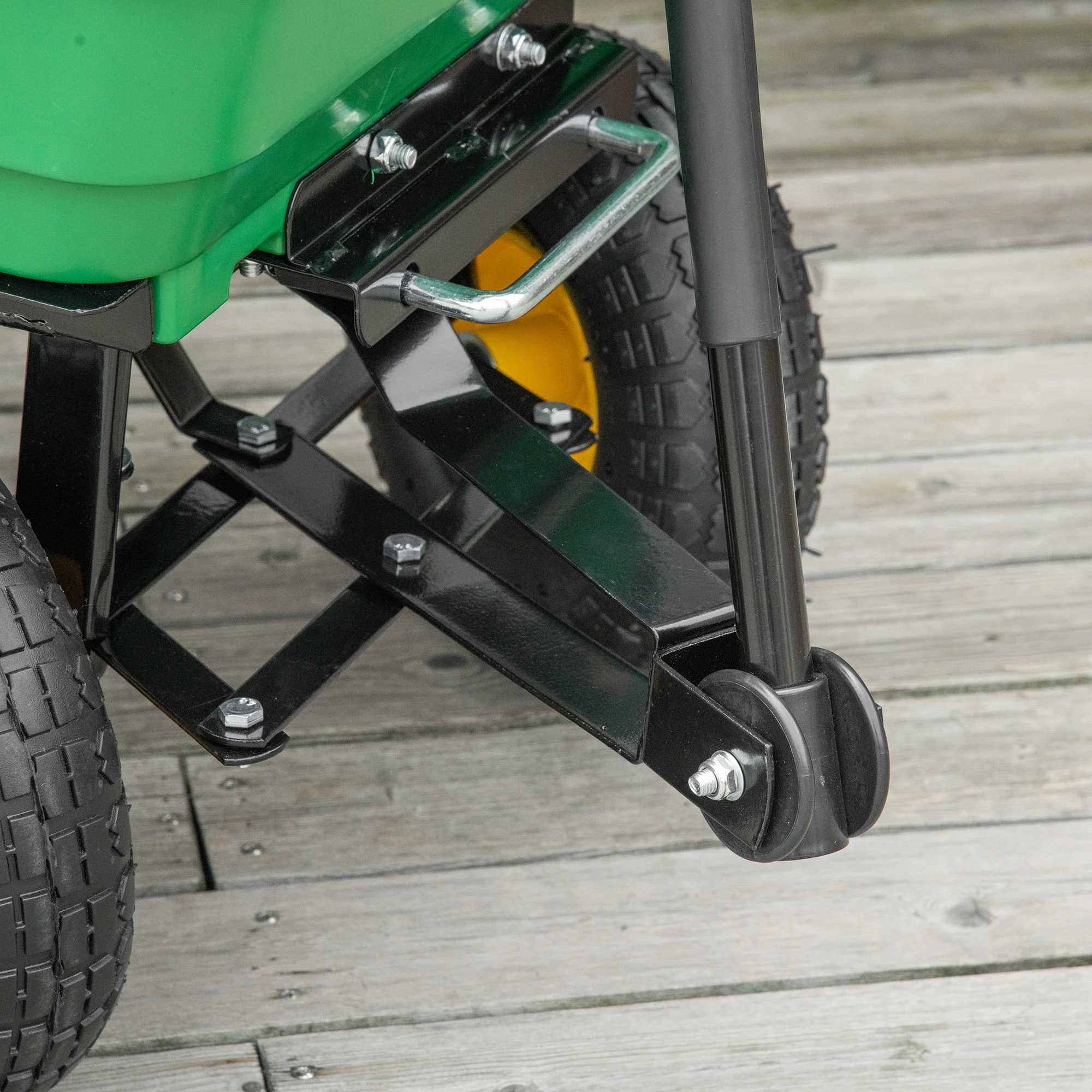 75 Litre Large Garden Cart Heavy Duty 4 Wheel Trolley Dump Wheelbarrow Tipping Truck Trailer - Green - Image 9