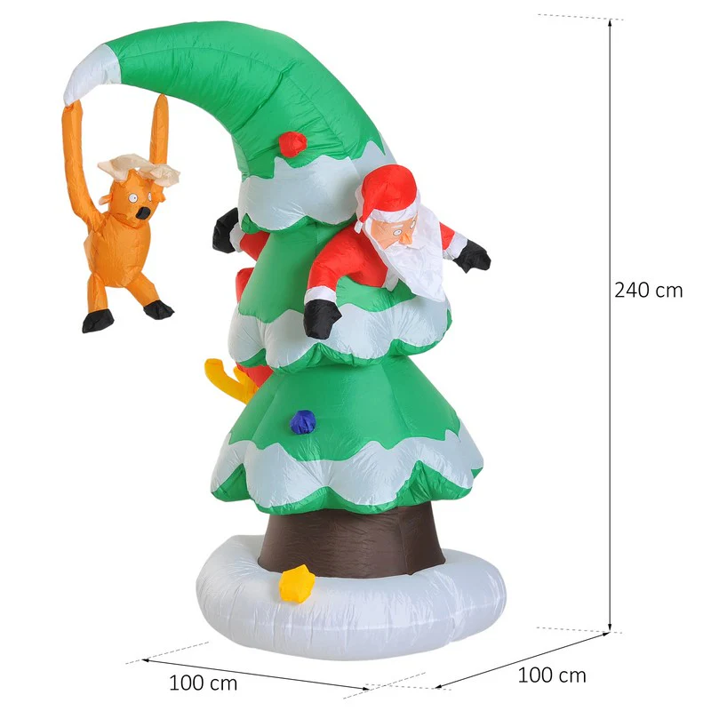7Ft Inflatable Christmas Tree W/ Santa Decoration - Image 2