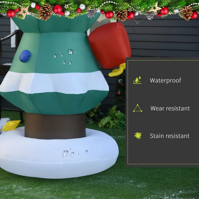 7Ft Inflatable Christmas Tree W/ Santa Decoration - Image 3