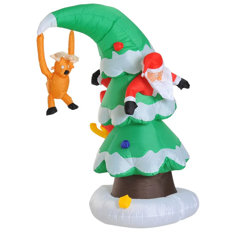 7Ft Inflatable Christmas Tree W/ Santa Decoration - Image 6