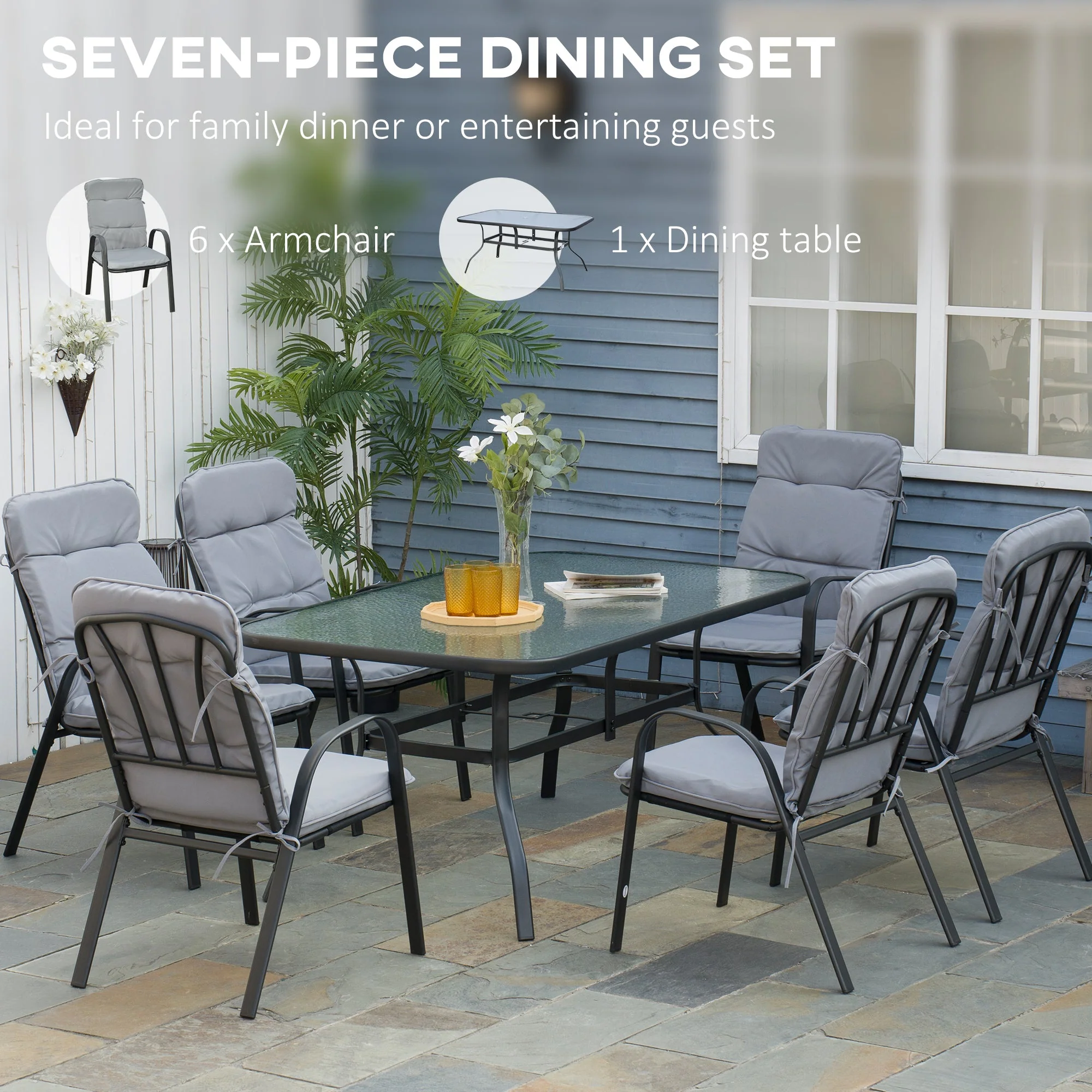 7Pieces Garden Dining Set - Image 5