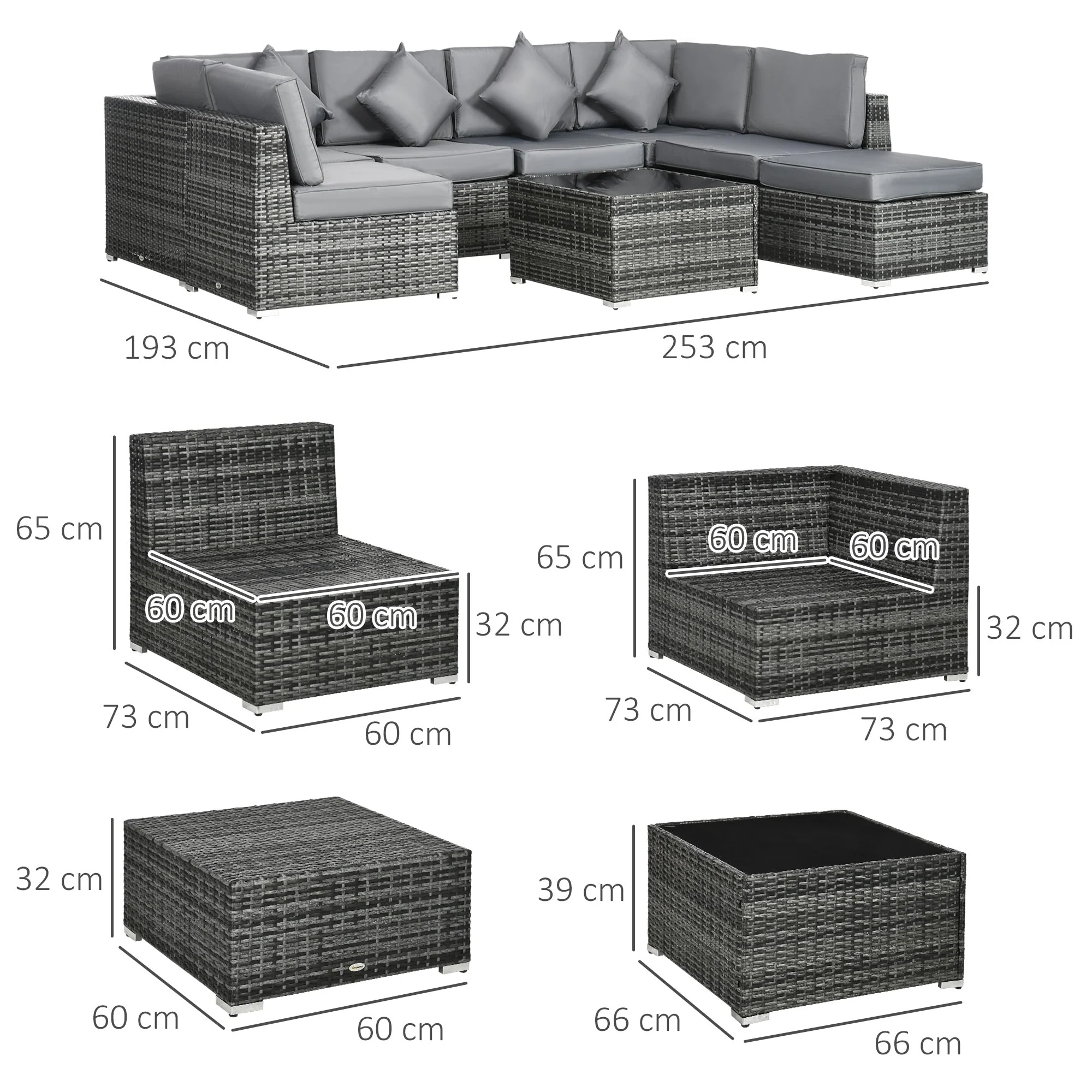 8-Pieces PE Rattan Corner Sofa Set - Image 2