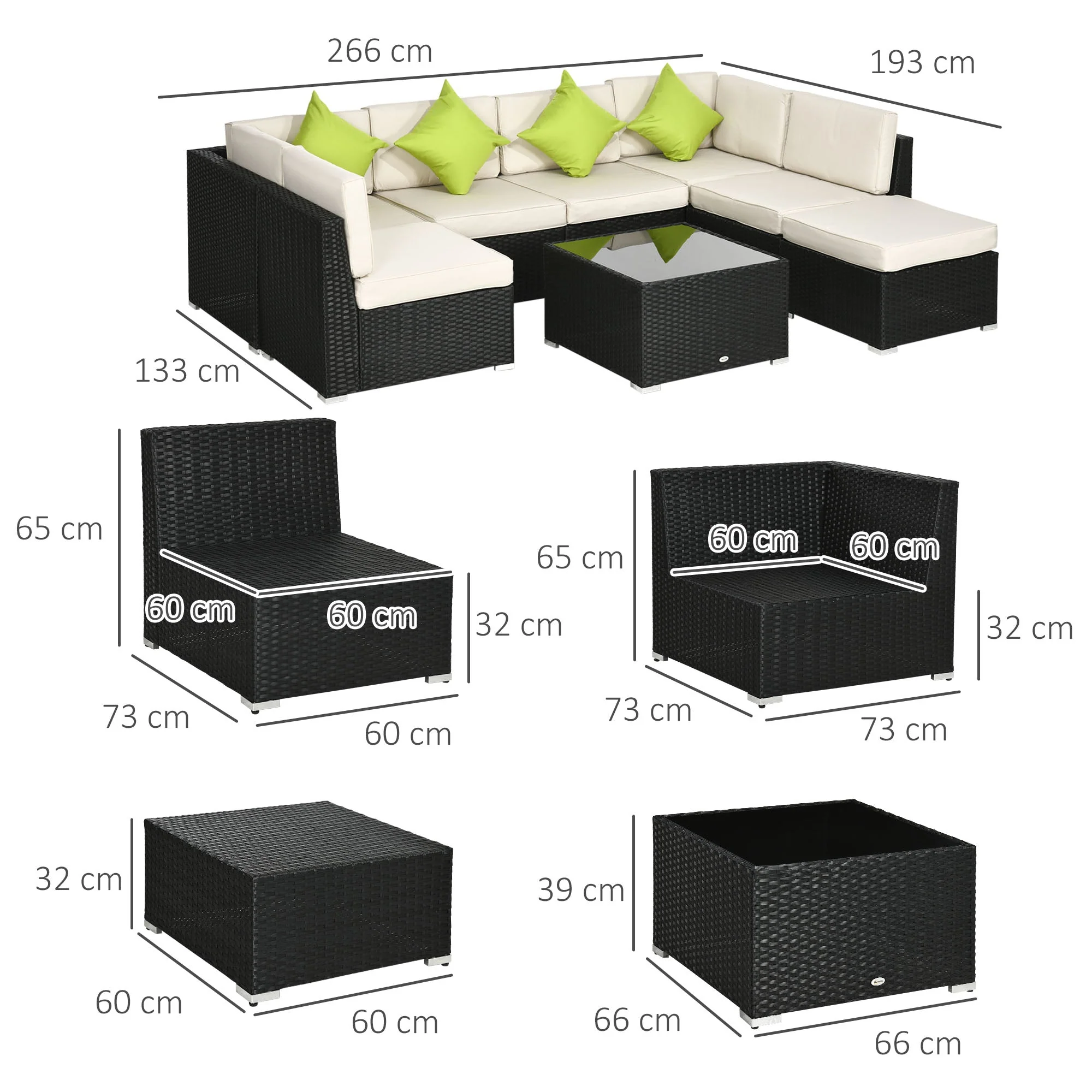 8-Pieces PE Rattan Corner Sofa Set - Image 2