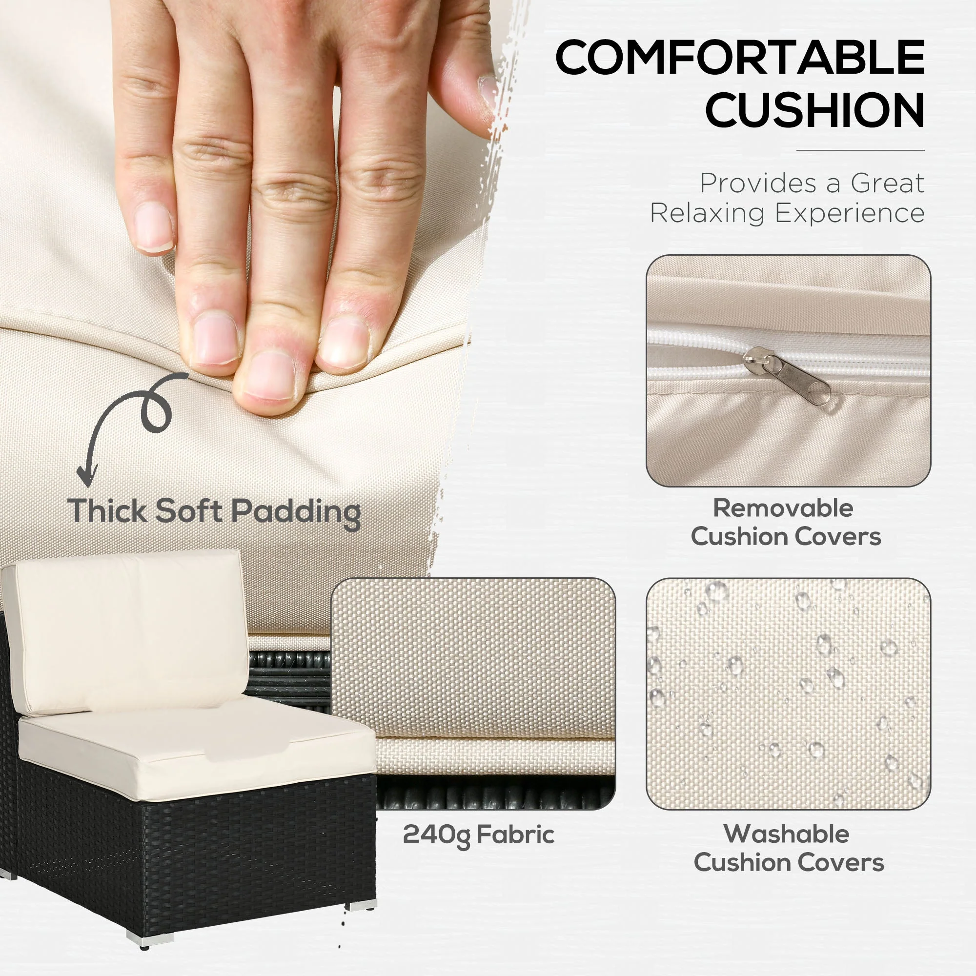 8-Pieces PE Rattan Corner Sofa Set - Image 4