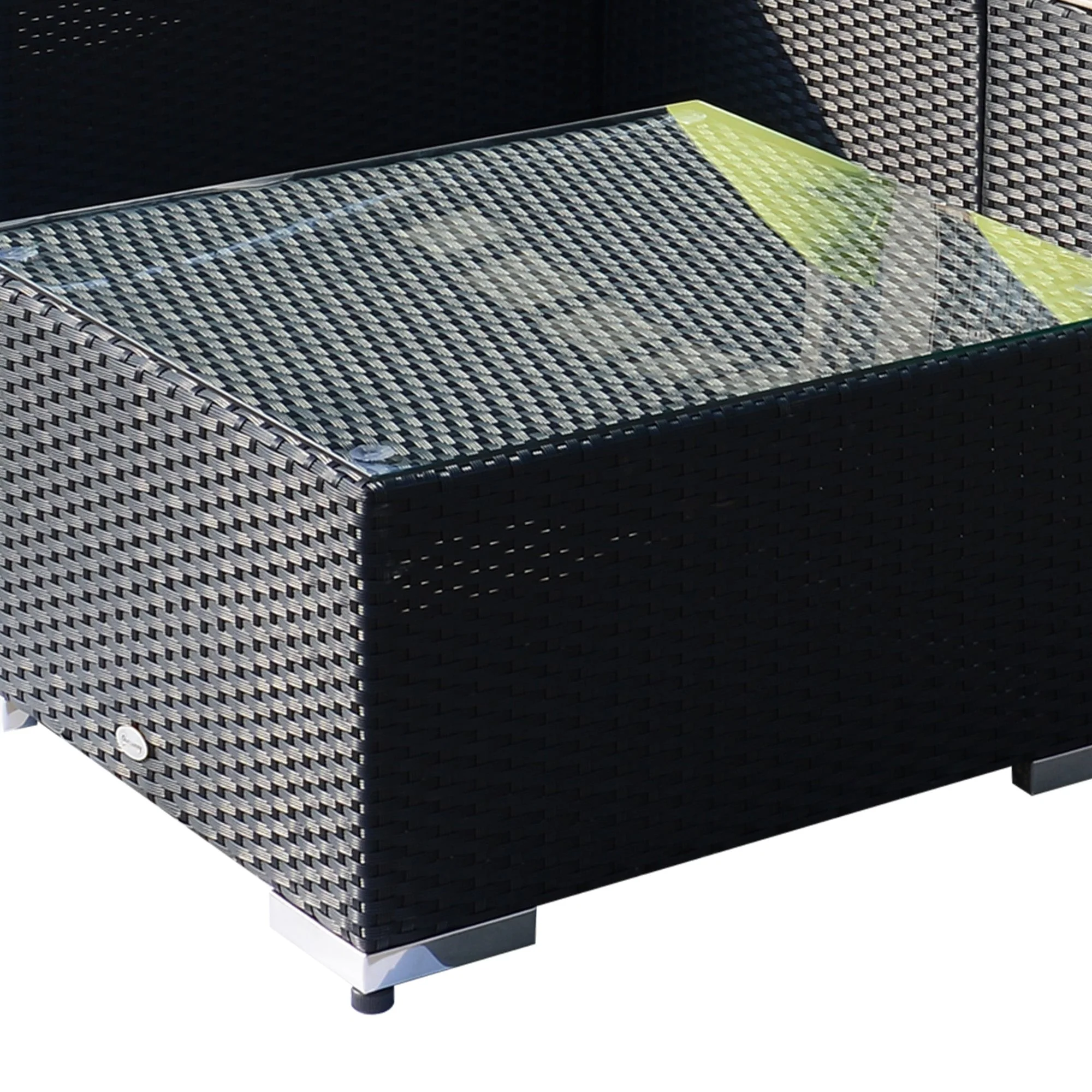 8-Pieces PE Rattan Corner Sofa Set with Thick Cushions - Image 9