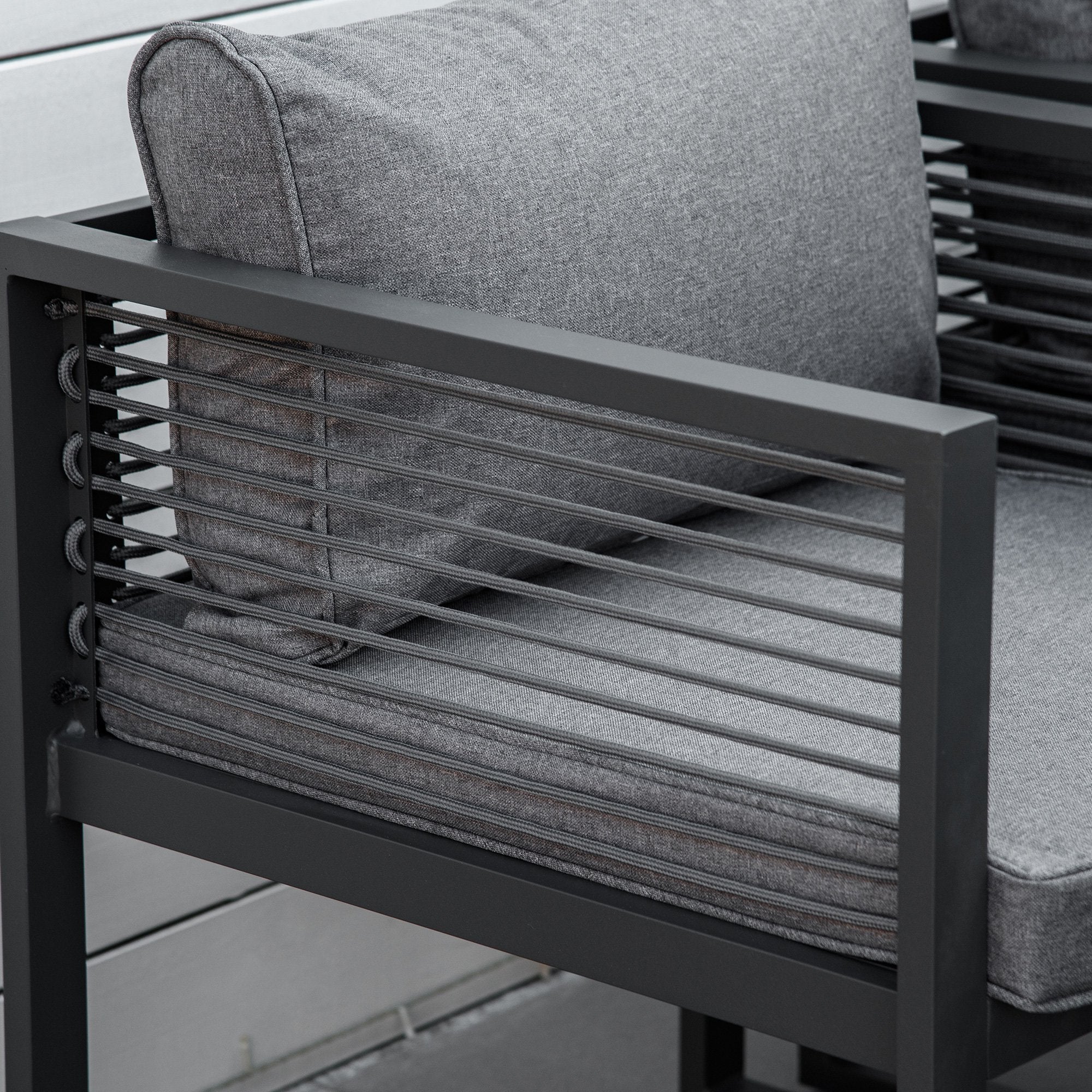 8 Seater Garden Dining Cube Set Aluminium Outdoor Furniture Set Dining Table - Image 8