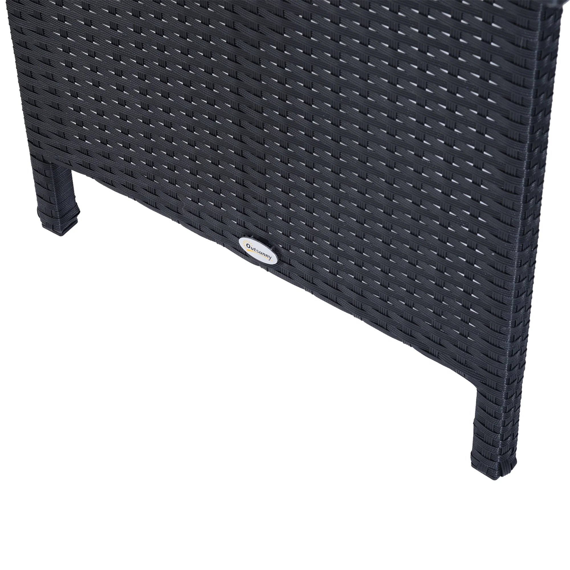 8 Seater Garden Rattan Furniture Rattan Corner Dining Sofa Set Wicker Conservatory Furniture Lawn Patio Coffee Table Foot Stool w/Cushion-Black - Image 9