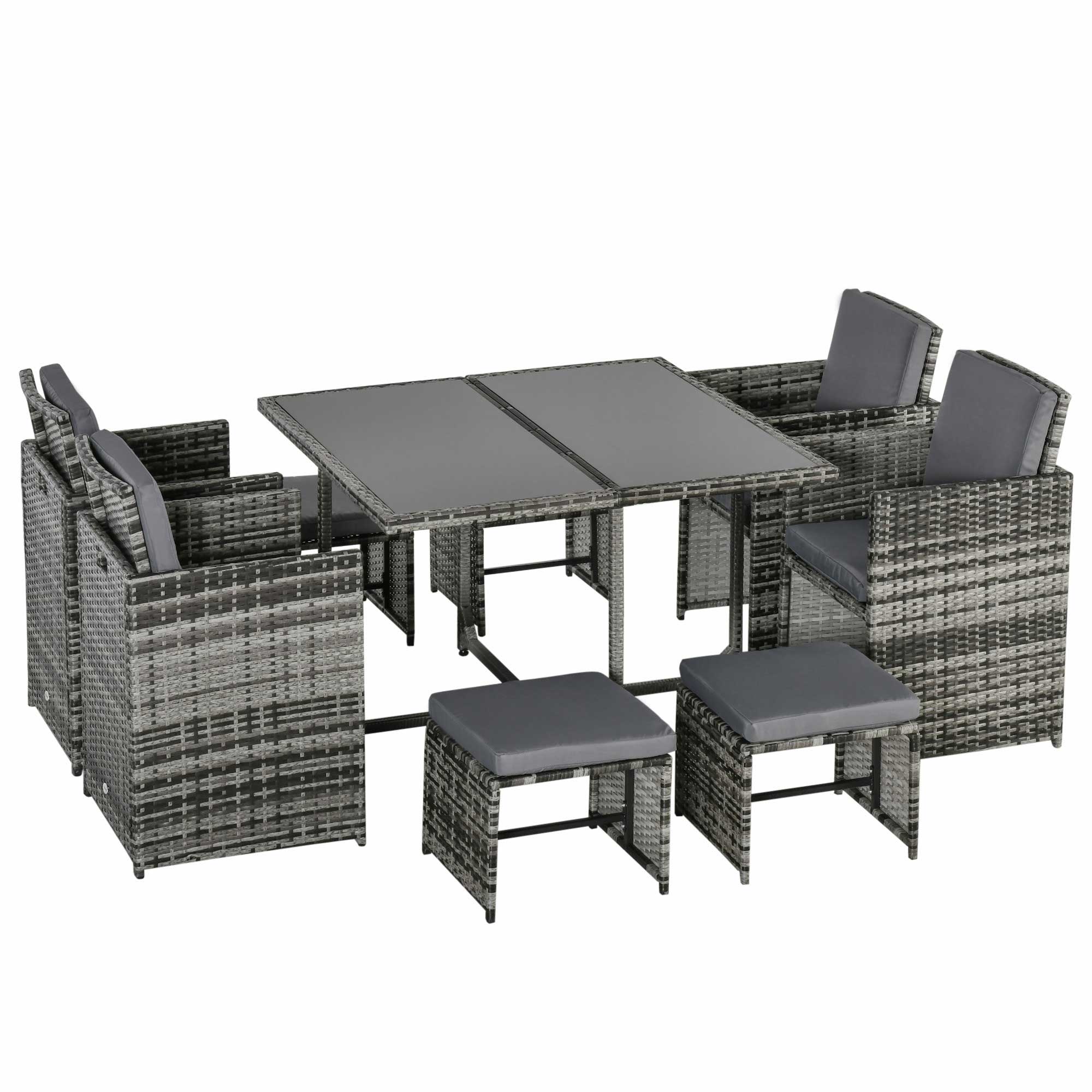 8 Seater Rattan Furniture Set Wicker Weave Patio Dining Table Seat - Image 2