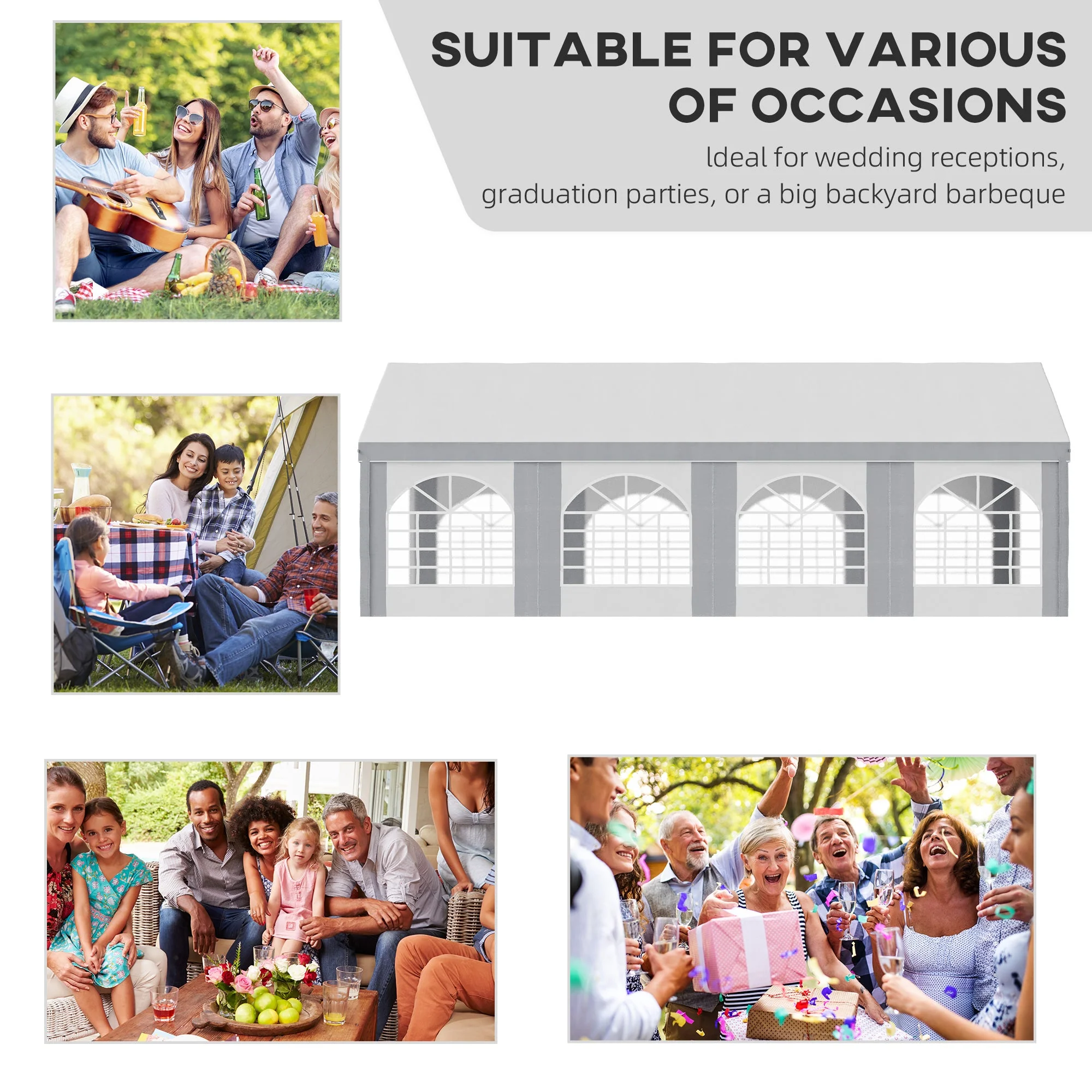 8 x 4m Galvanised Party Tent - Image 4