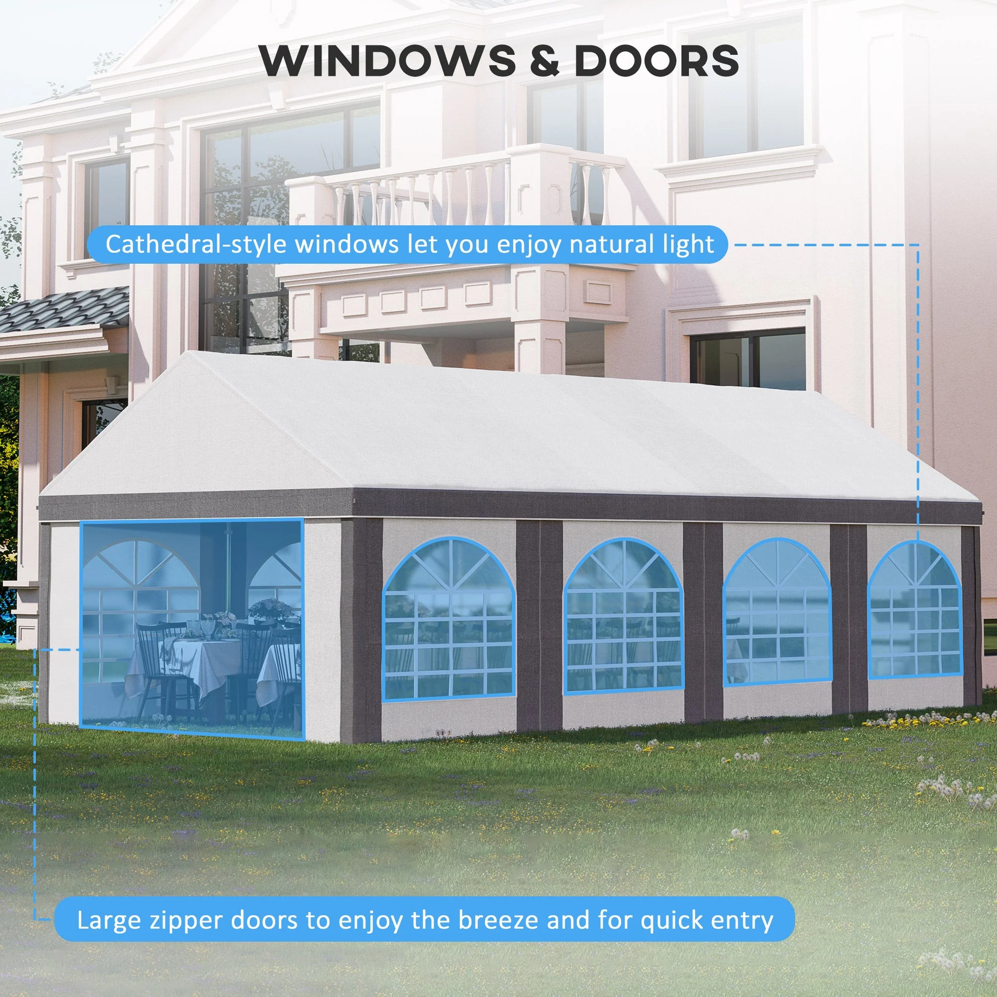 8 x 4m Galvanised Party Tent - Image 5