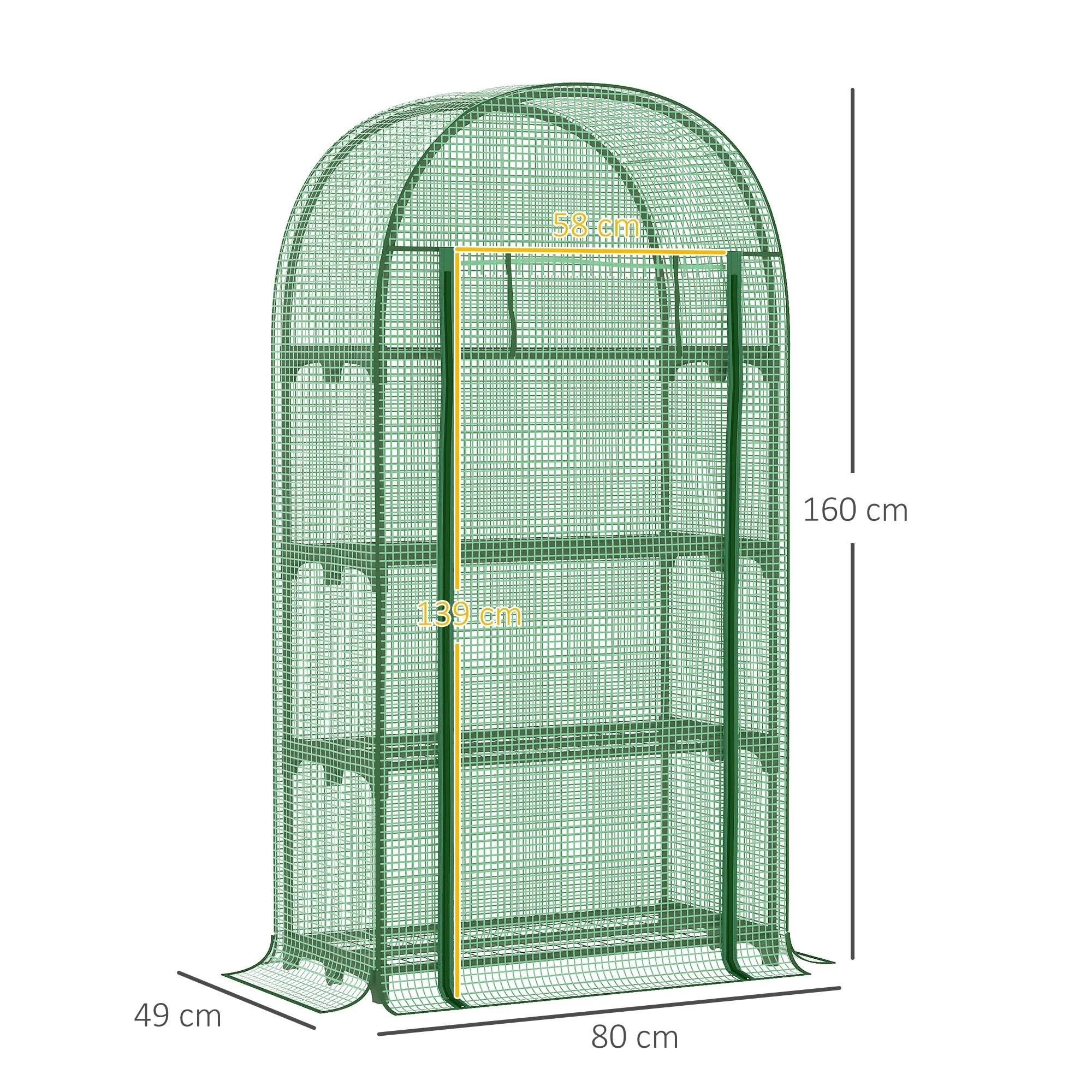 80 x 49 x 160cm Mini Greenhouse for Outdoor - Image 3