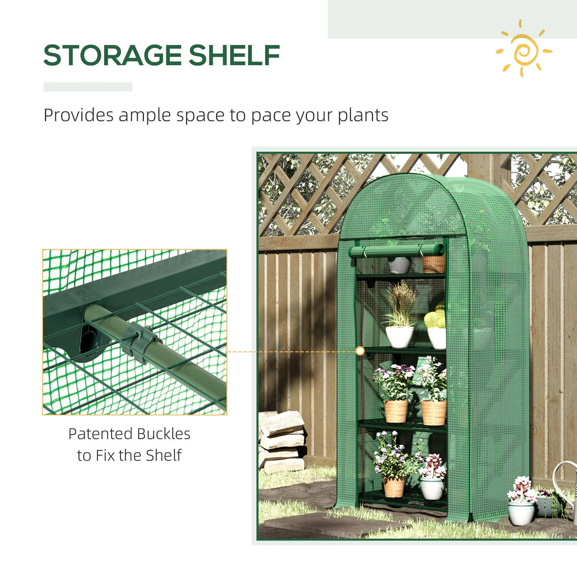 80 x 49 x 160cm Mini Greenhouse for Outdoor - Image 6