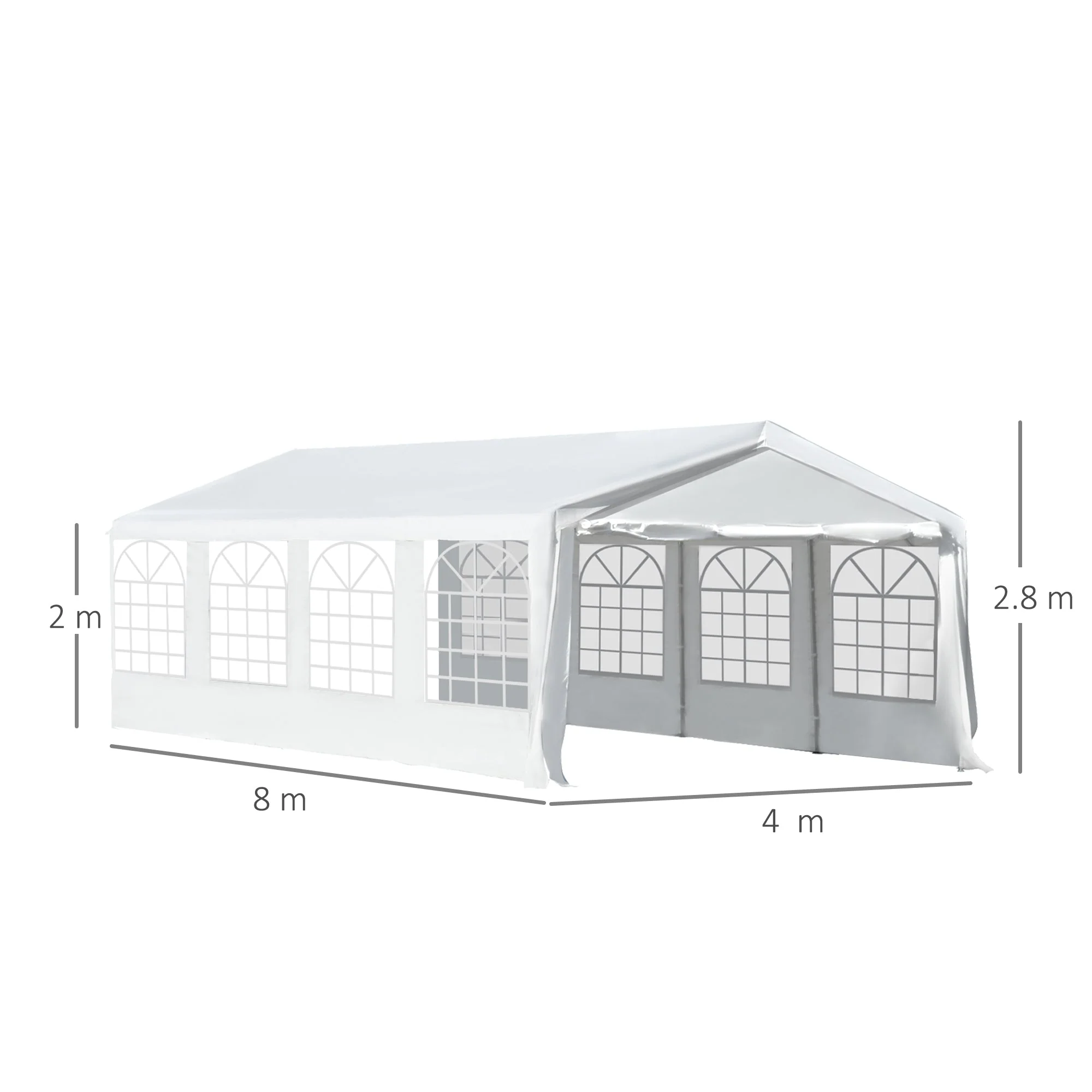 8m x 4m Garden Gazebo Marquee Party Tent Wedding Portable Garage Carport Event shelter Car Canopy Outdoor Heavy Duty Steel Frame Waterproof Rot Resistant - Image 3