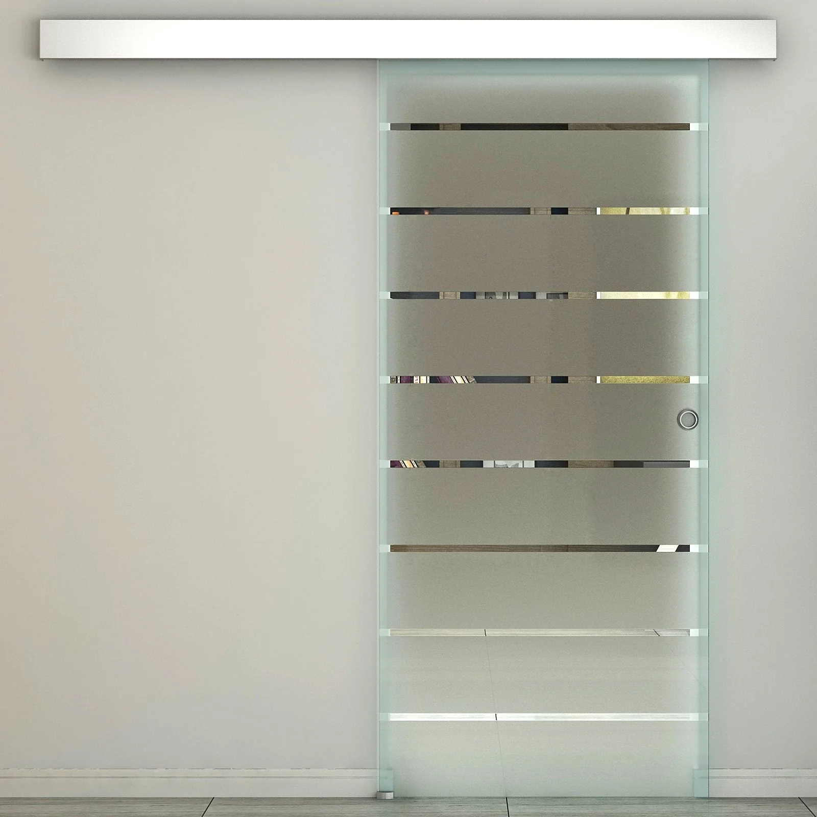 90cm Sliding Glass Door Set Include Hardware Track Kit - Image 9