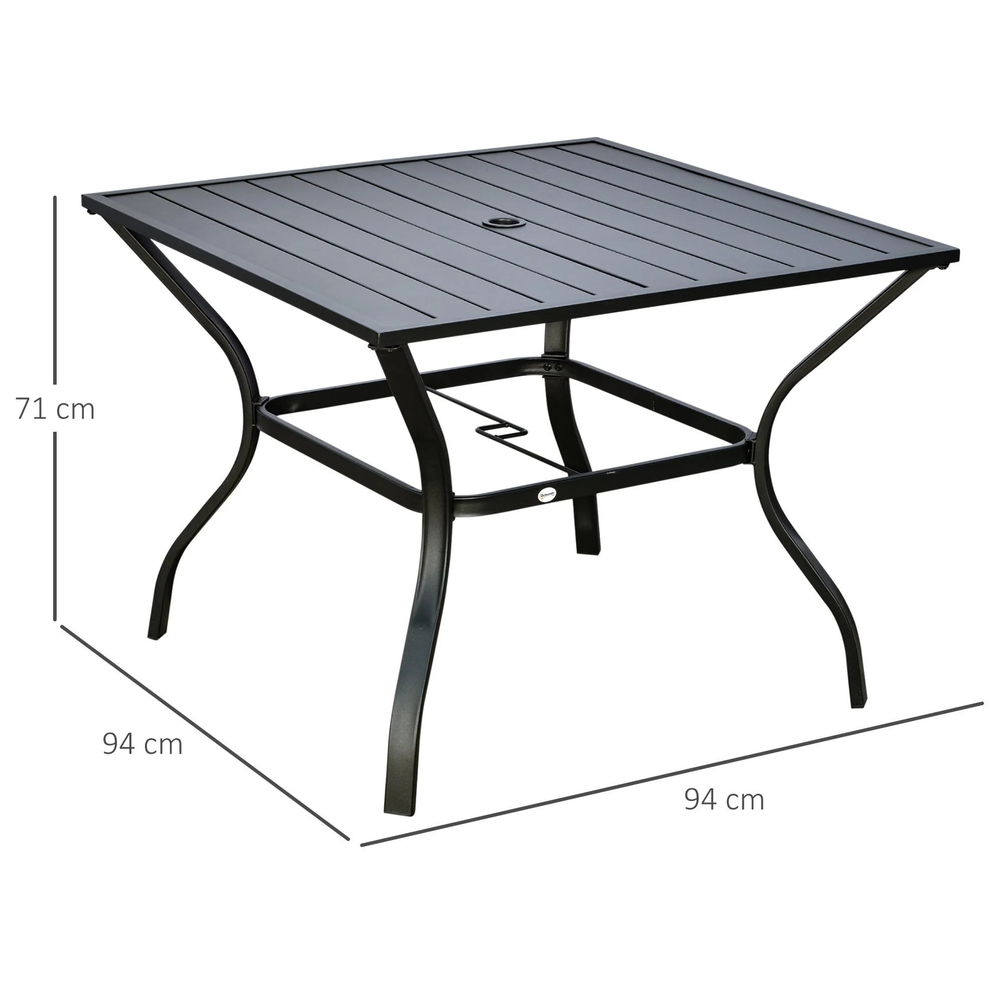 94 * 94 cm Garden Table with Parasol Hole - Image 2