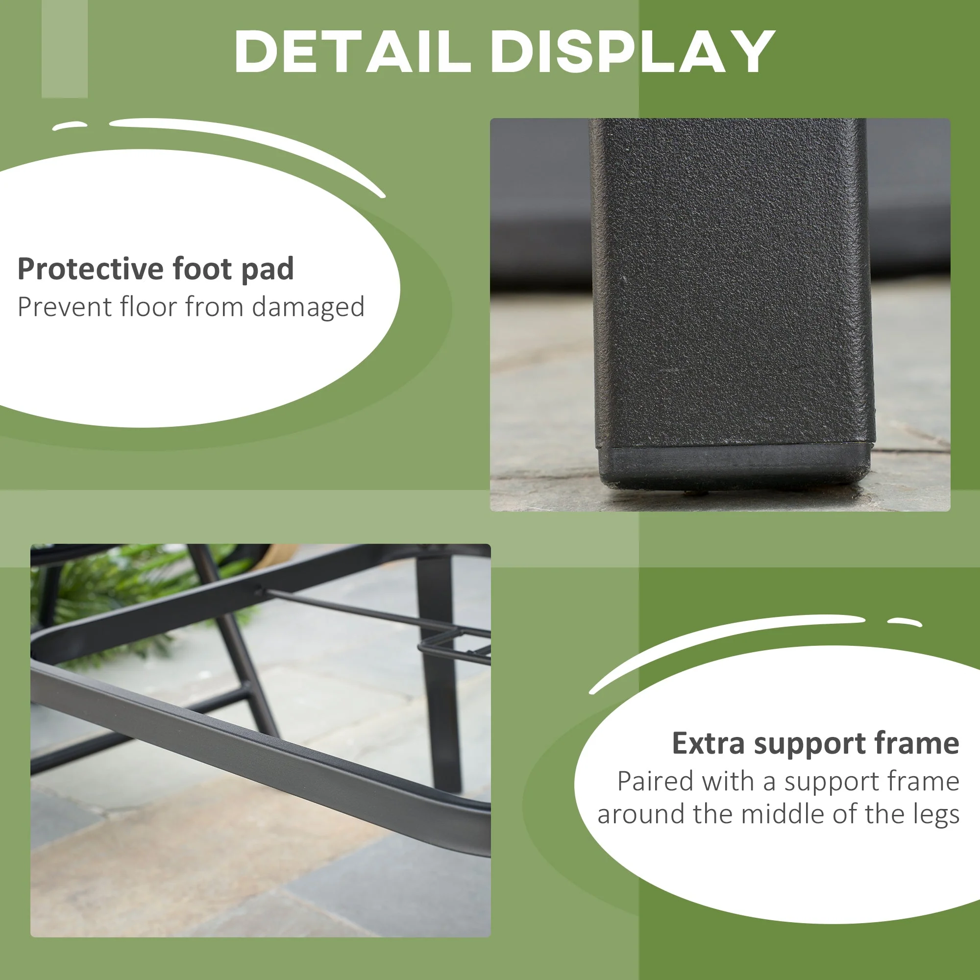 94 * 94 cm Garden Table with Parasol Hole - Image 5