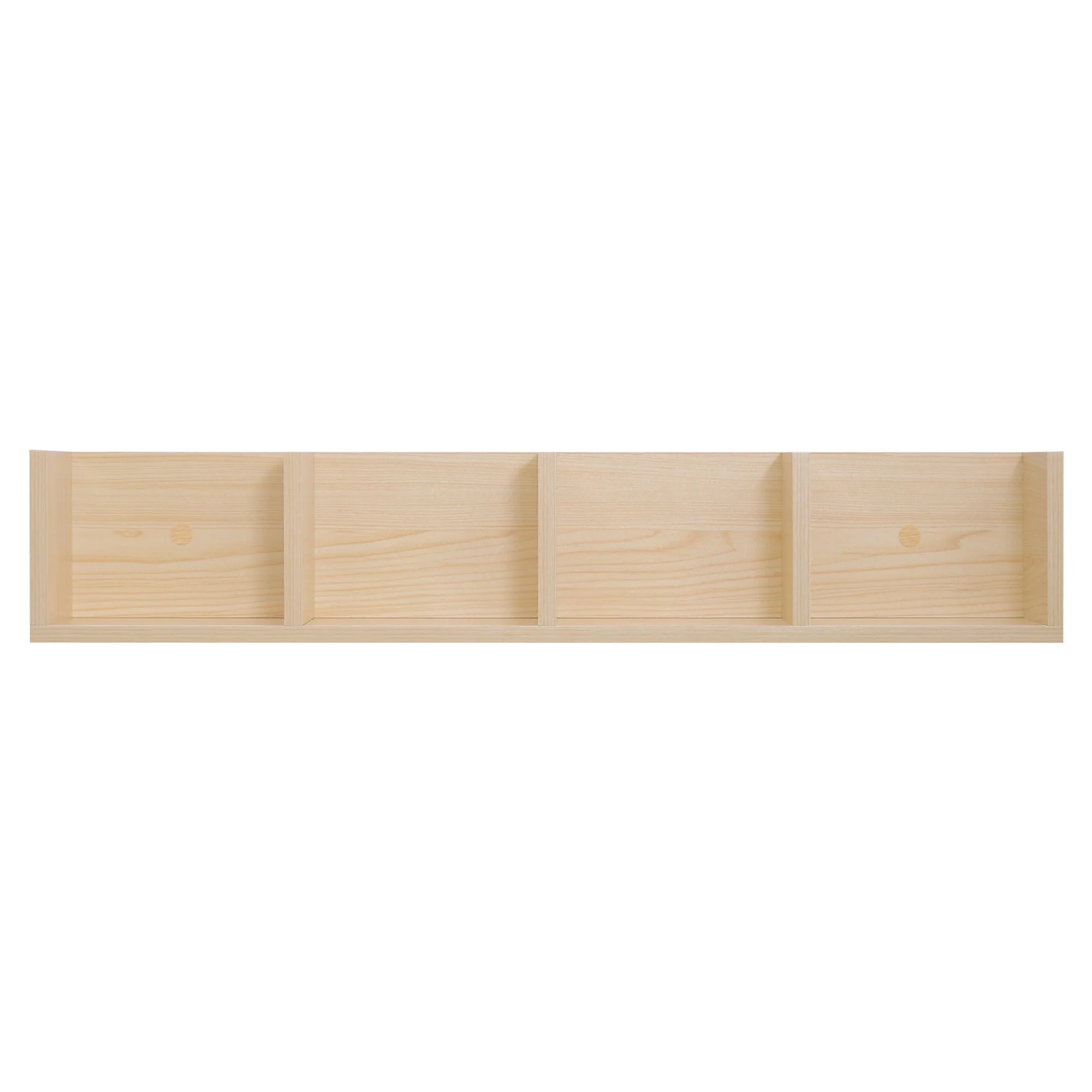 95cm Four-Compartment Wall Shelf - Brown - Image 6