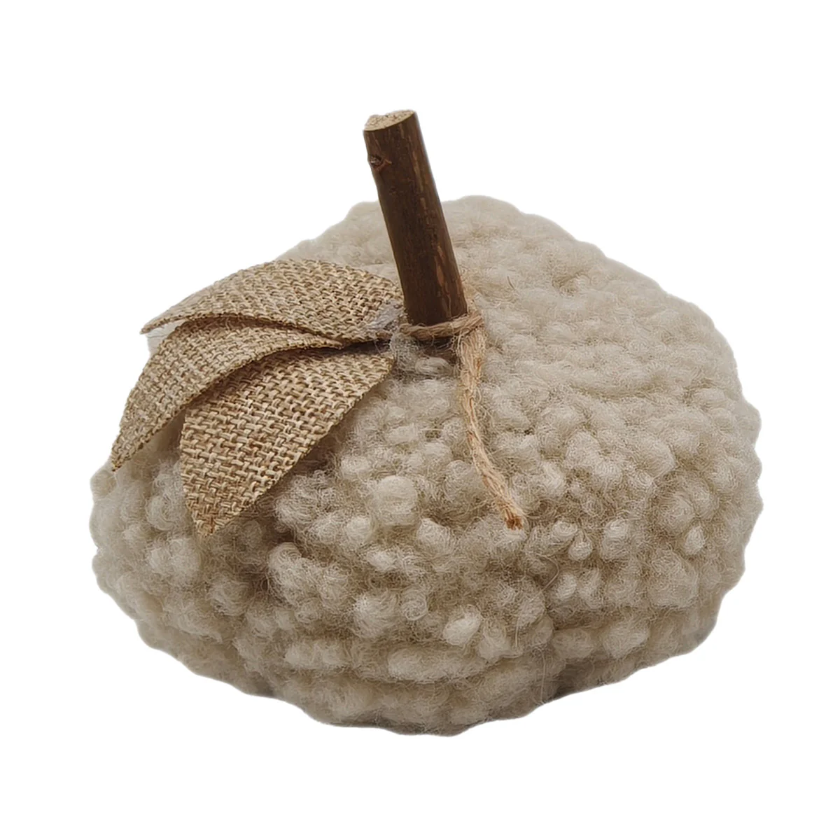 Pumpkin Halloween Decoration Brown Beige or White with Knit Pattern - 10cm - Image 4