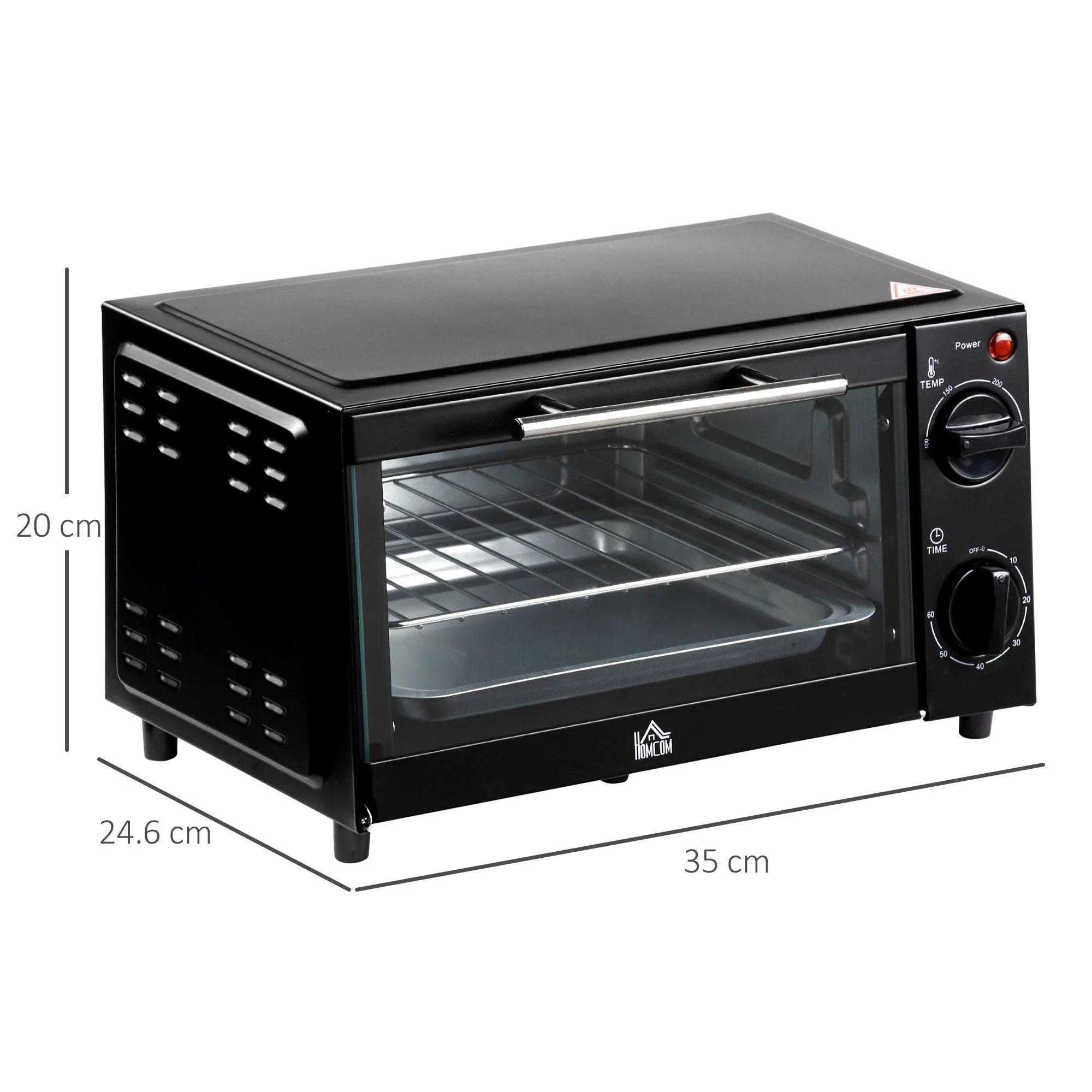 9L 230C Mini Oven With Timer Black - Image 3