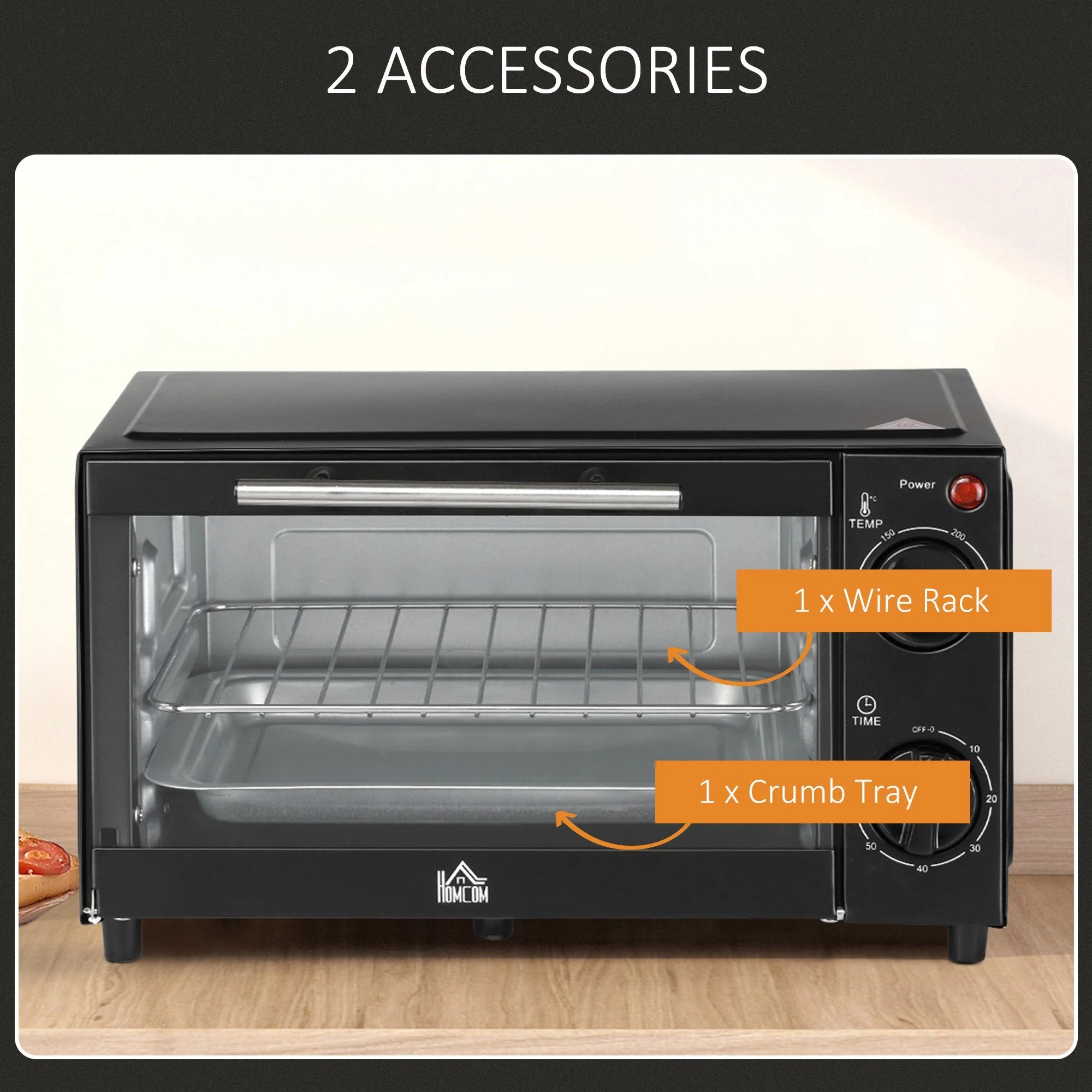 9L 230C Mini Oven With Timer Black - Image 4