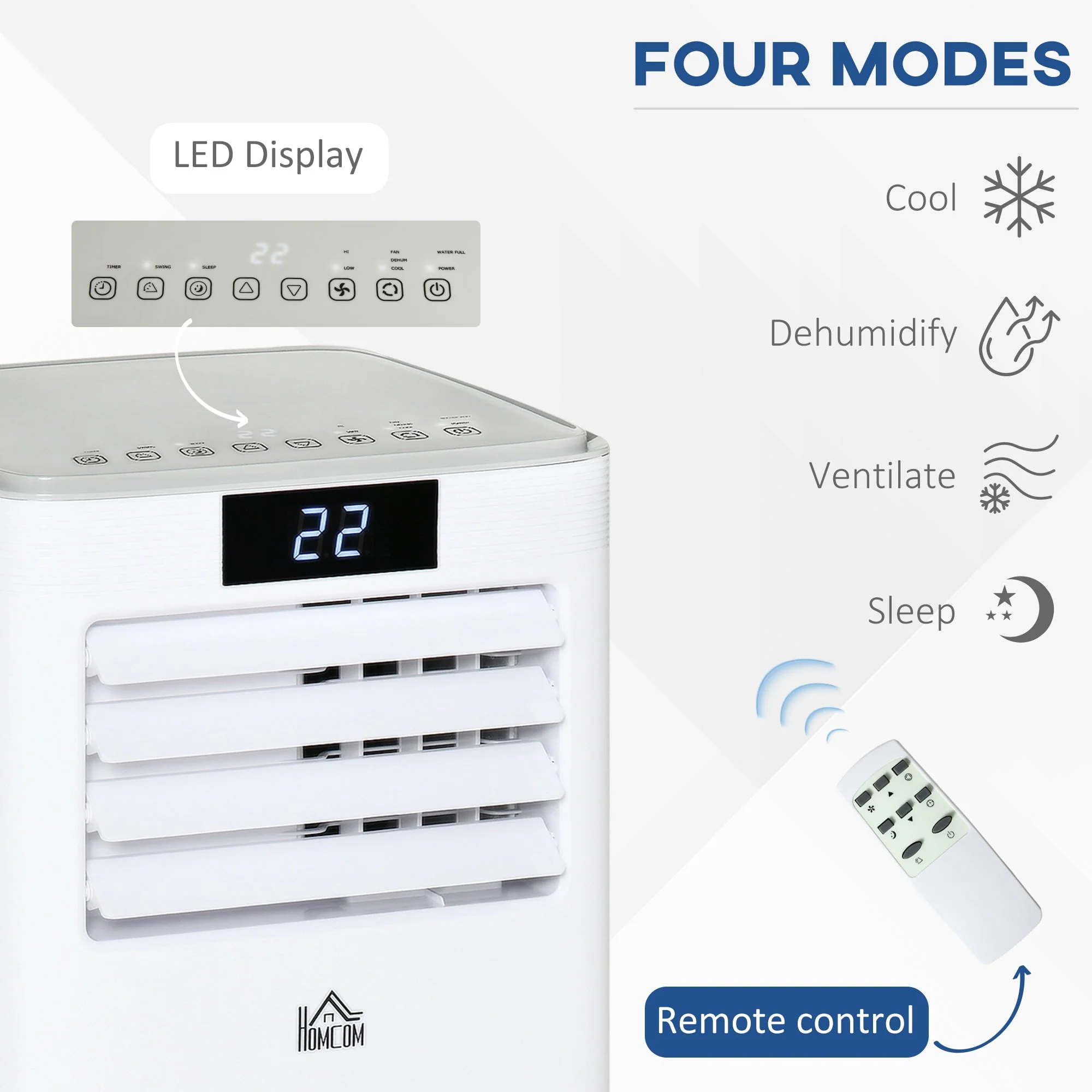 A Rated 10,000 BTU 4-In-1 Portable Dehumindifier With Remote & 24 Hour Timer - Image 3