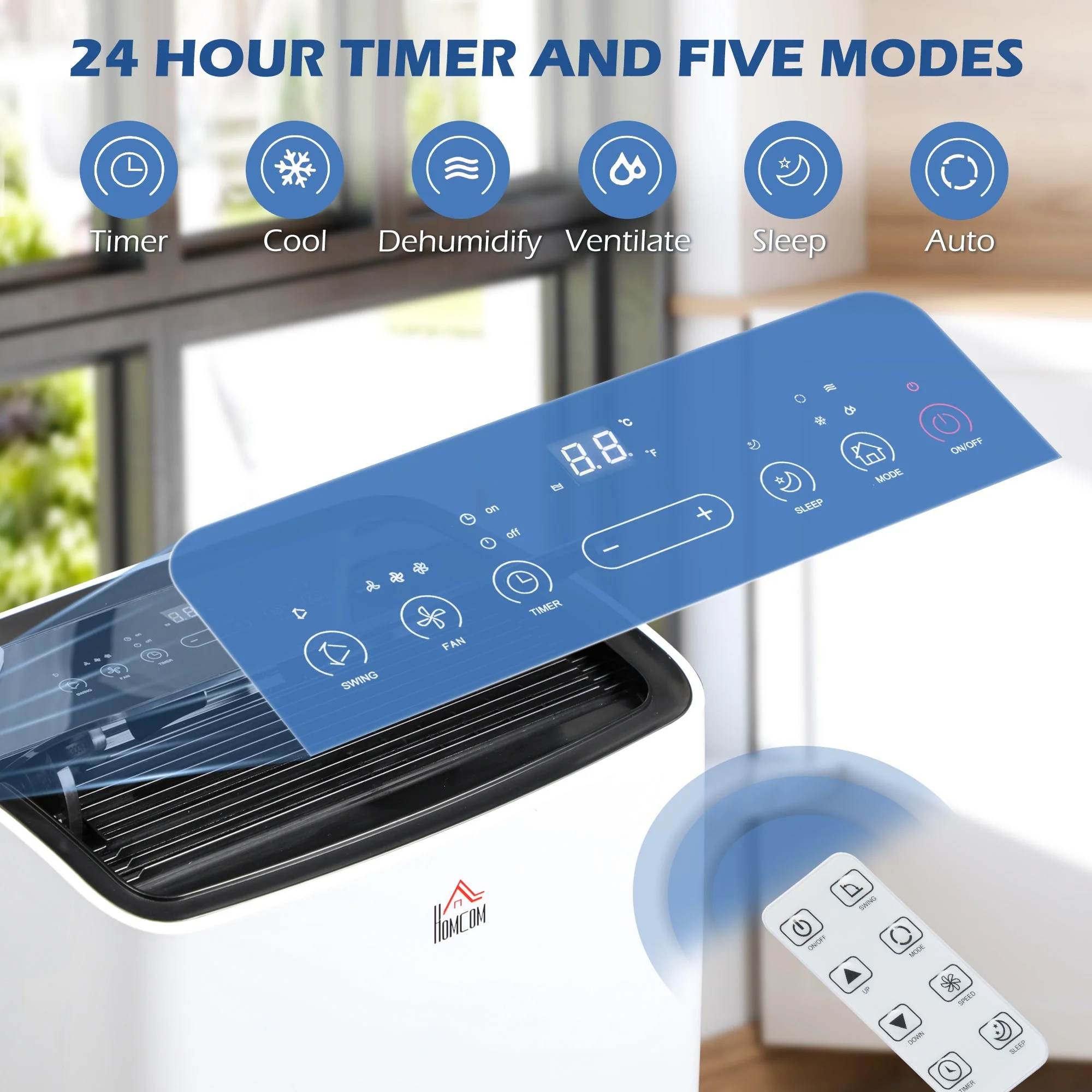 A Rated 14,000 BTU Portable Dehumindifier With Remote & 24 Hour Timer - Image 4