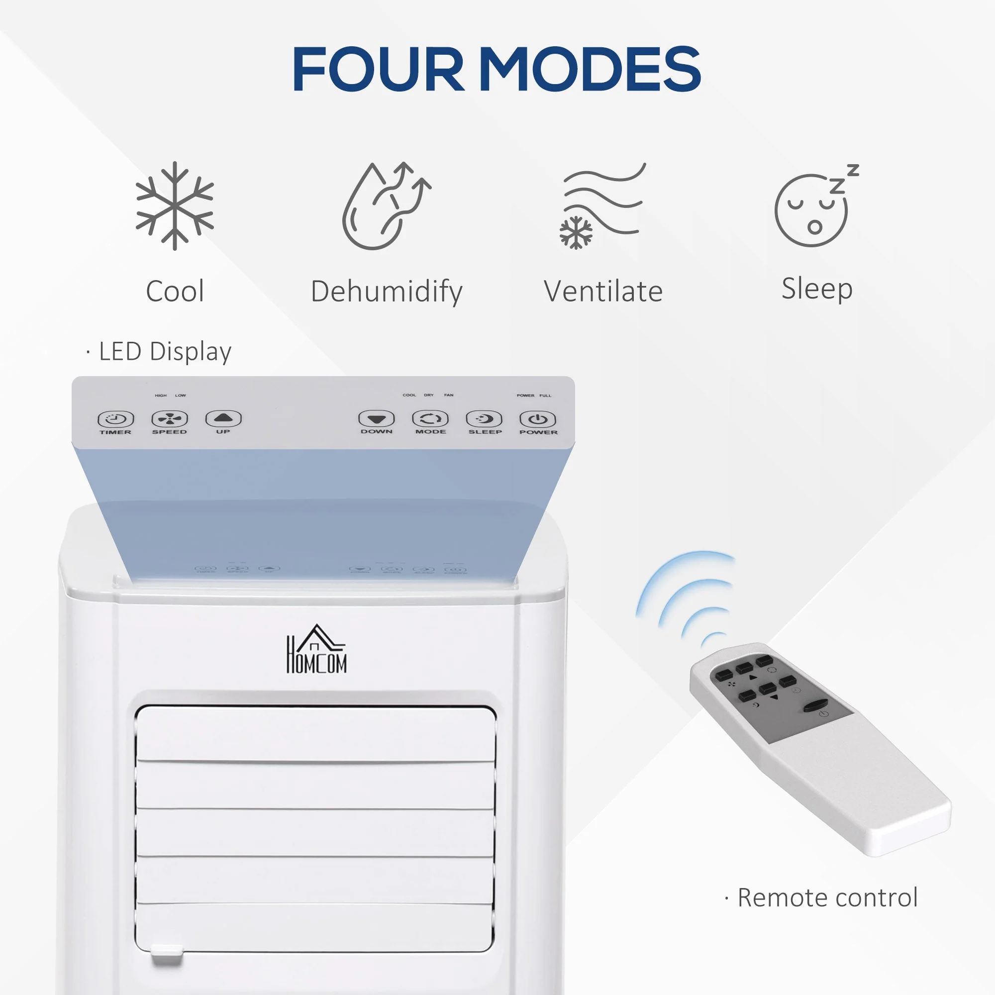 A Rated 7,000 BTU 4-In-1 Portable Dehumindifier With Remote & 24 Hour Timer by Homcom - Image 3