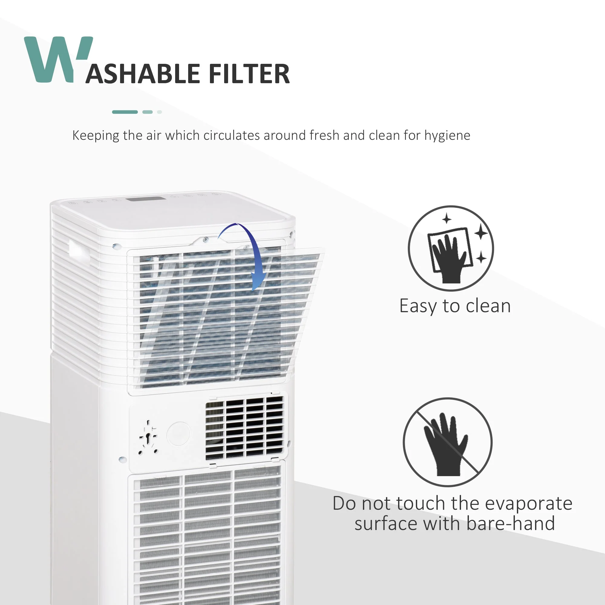A Rated 7,000 BTU Portable Air Conditioner With Remote & 24 Hour Timer by Homcom - Image 8