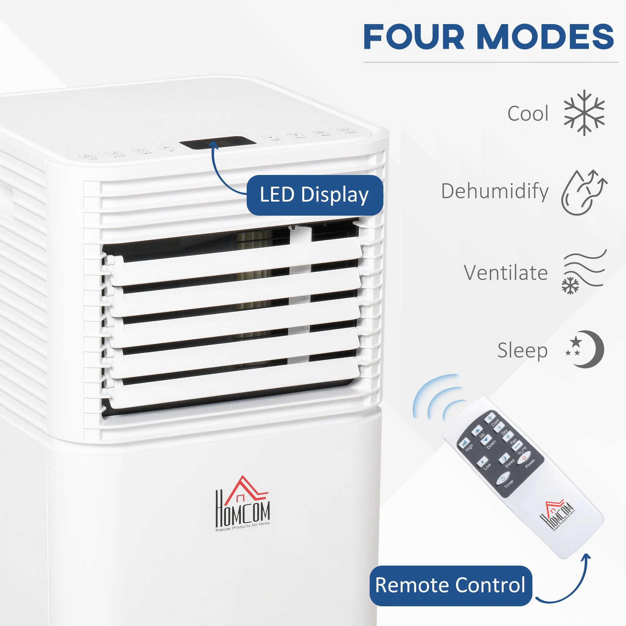 A Rated 9,000 BTU Portable Air Conditioner With Remote & 24 Hour Timer by Homcom - Image 3