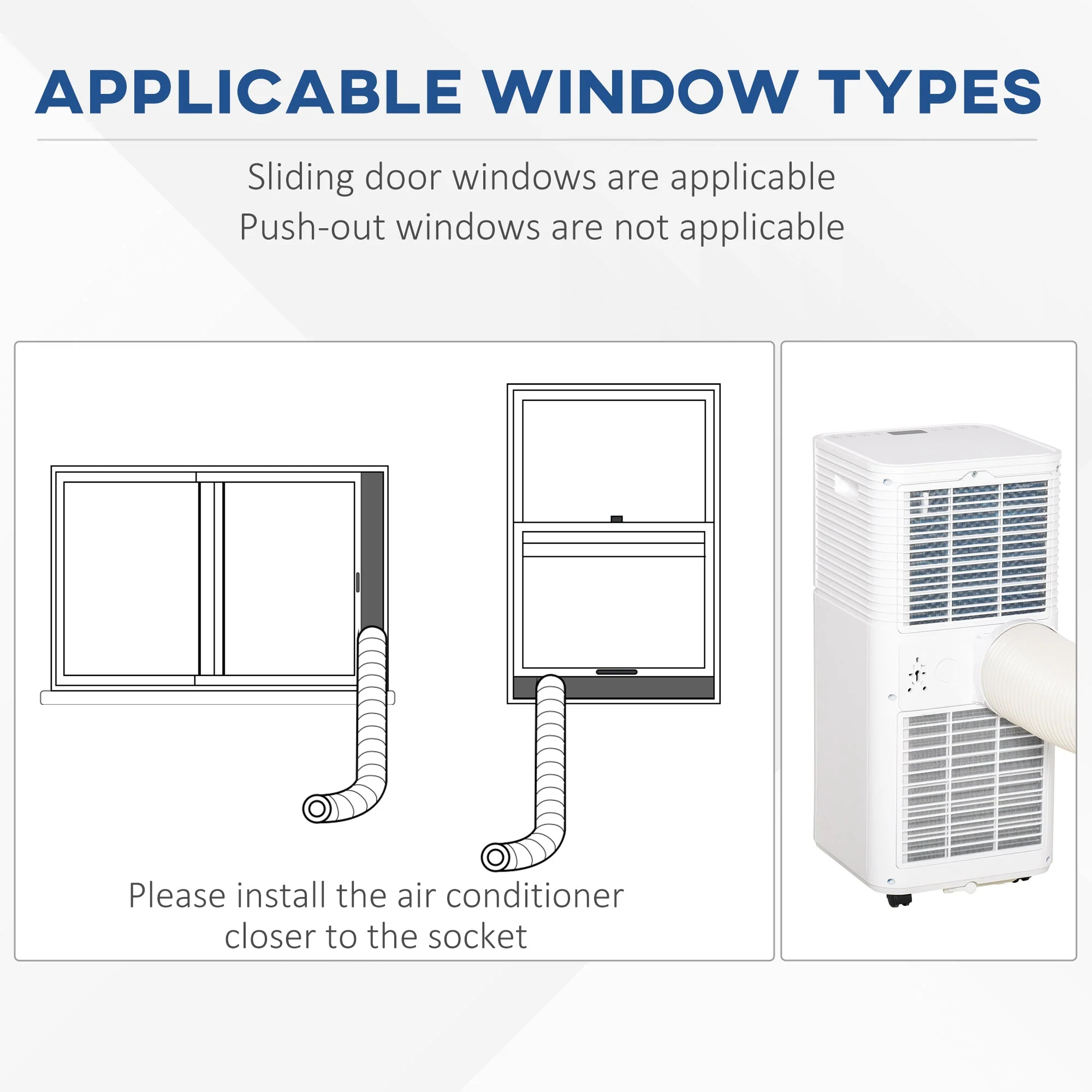 A Rated 9,000 BTU Portable Air Conditioner With Remote & 24 Hour Timer by Homcom - Image 7
