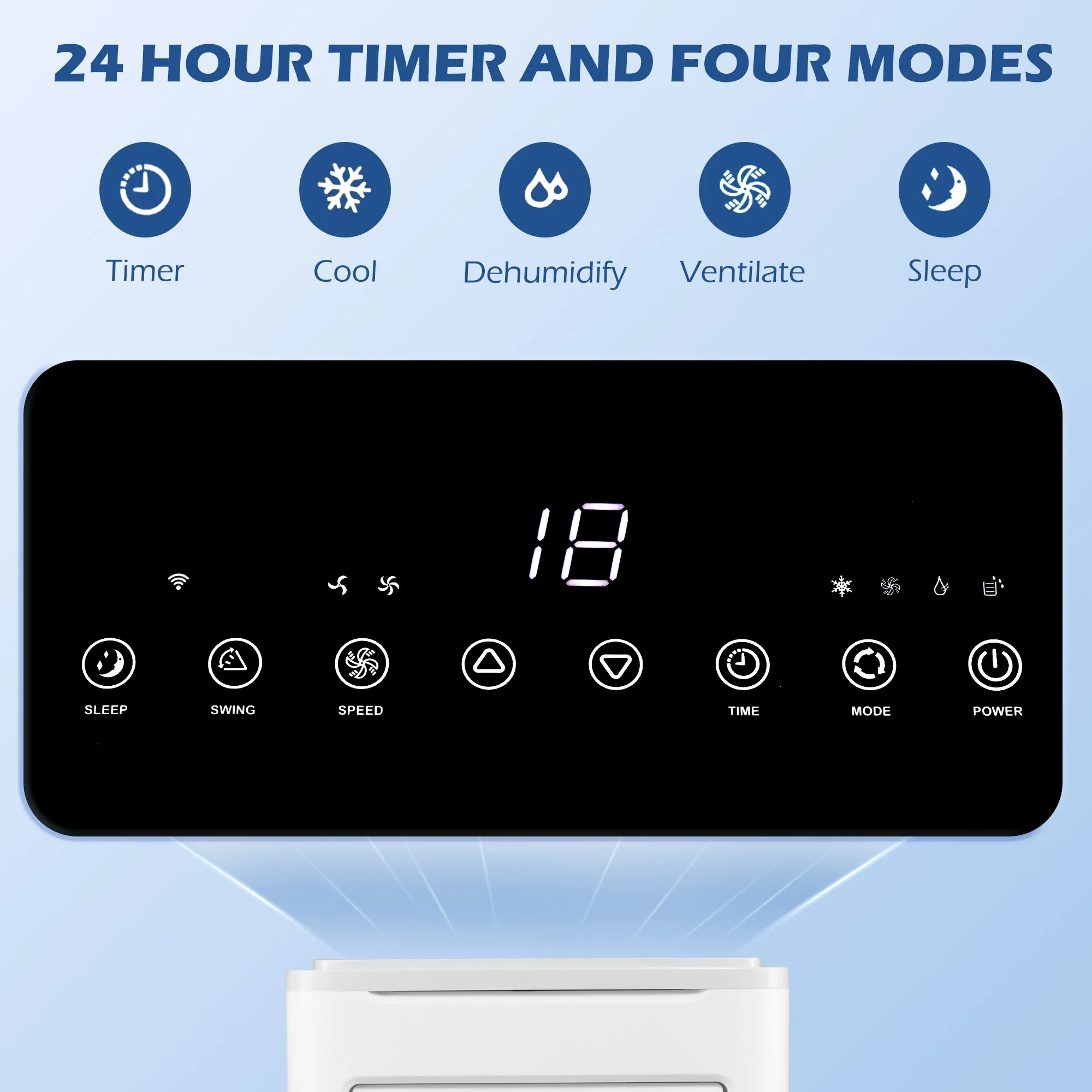 A Rated WiFi 9,000 BTU Portable Dehumindifier With Remote & 24 Hour Timer - Image 5