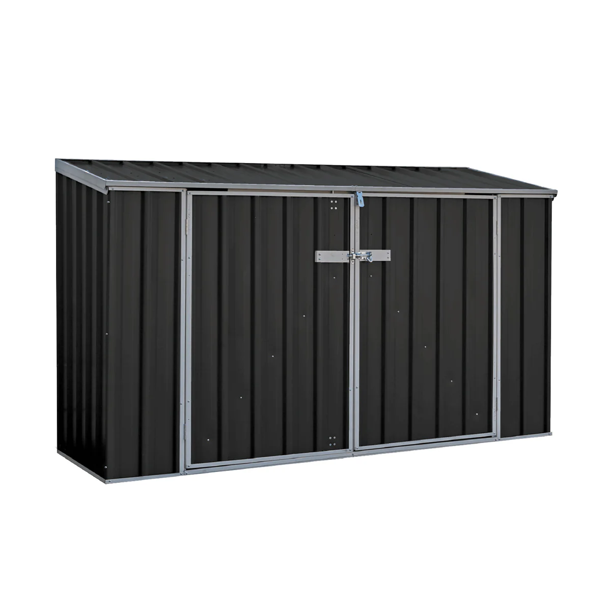 Absco 2' 6" x 7' 4" Pent Bike Store Steel Dark Grey - Premium - Image 2