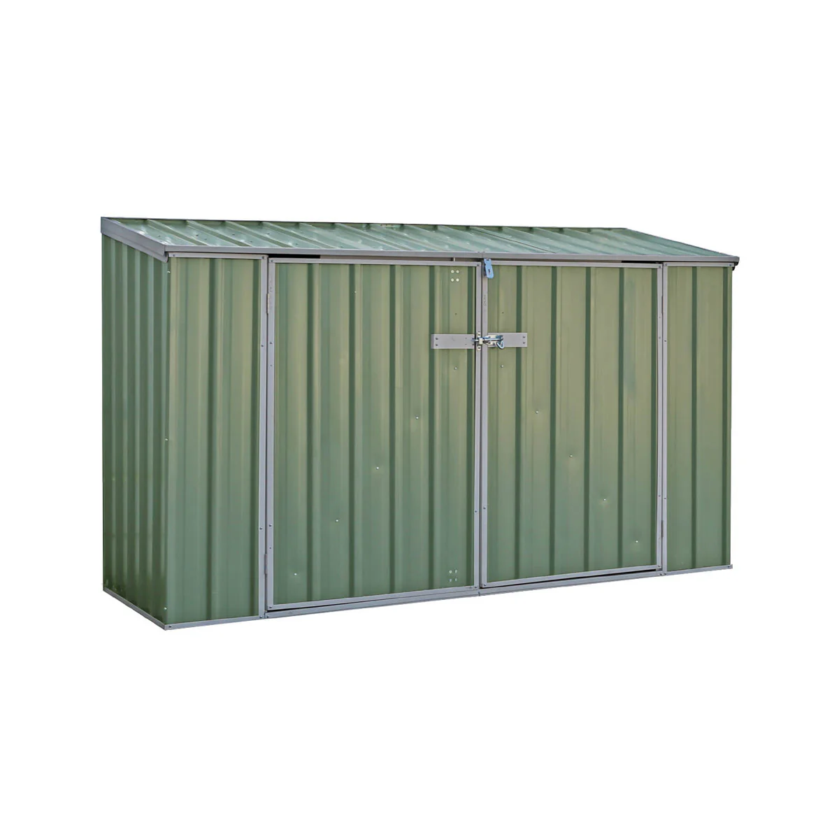 Absco 2' 6" x 7' 4" Pent Bike Store Steel Green - Premium - Image 2