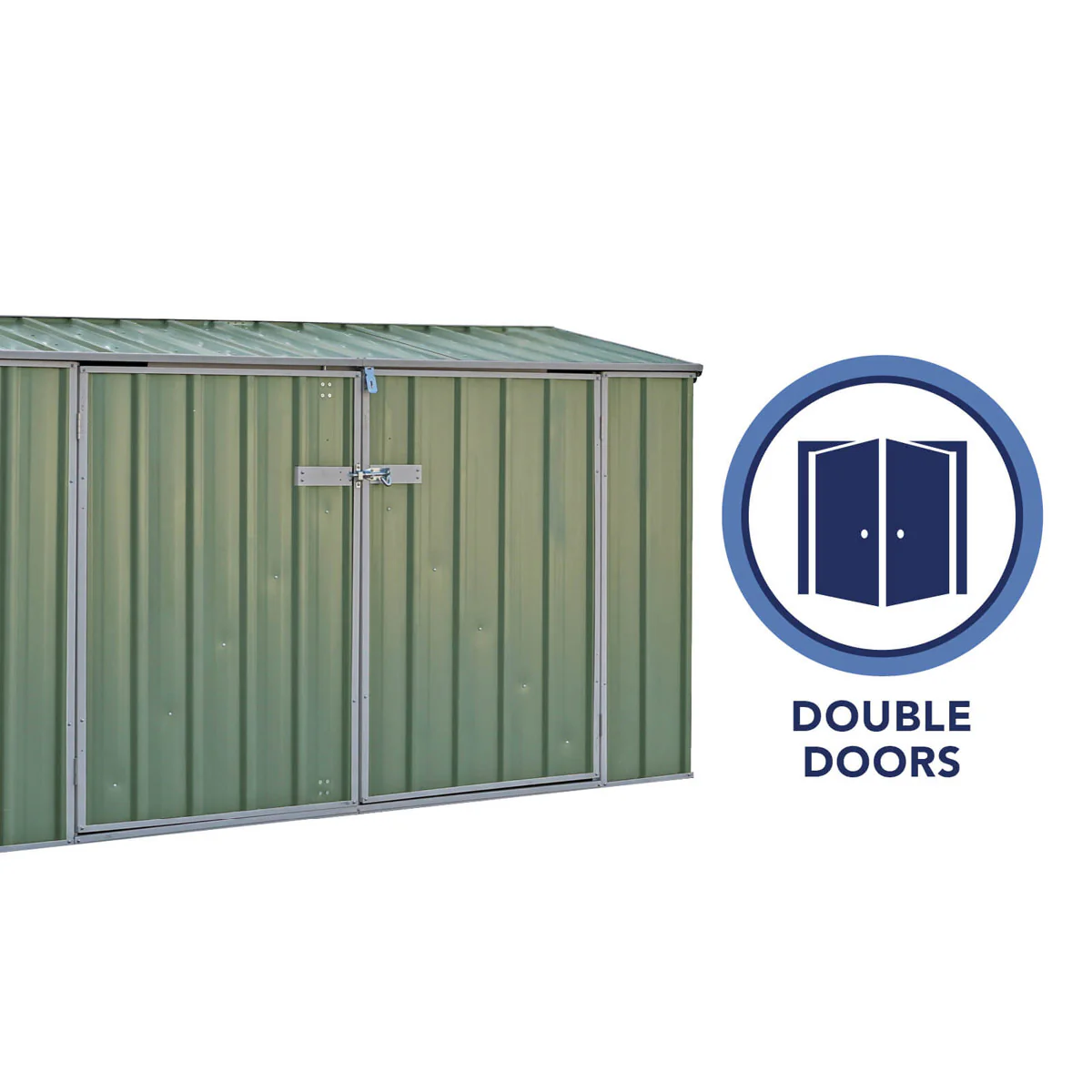 Absco 2' 6" x 7' 4" Pent Bike Store Steel Green - Premium - Image 4