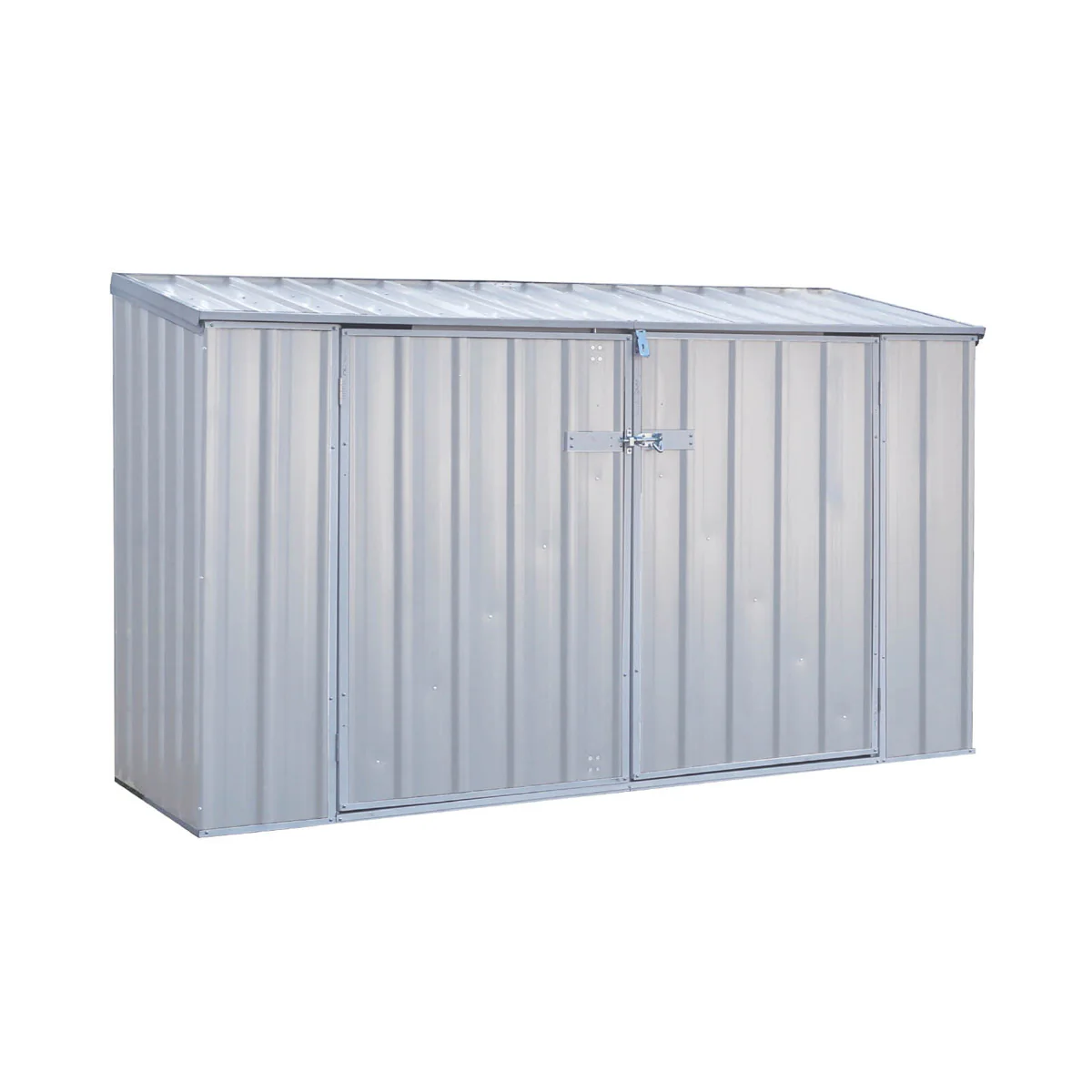 Absco 2' 6" x 7' 4" Pent Bike Store Steel Natural - Premium - Image 2
