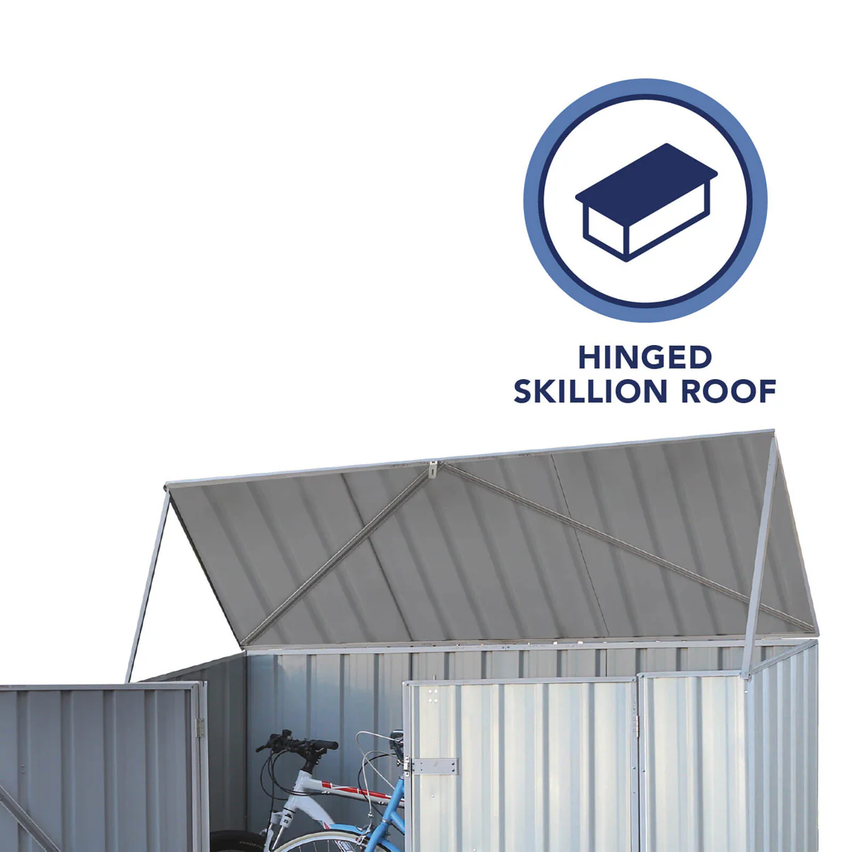 Absco 2' 6" x 7' 4" Pent Bike Store Steel Natural - Premium - Image 6