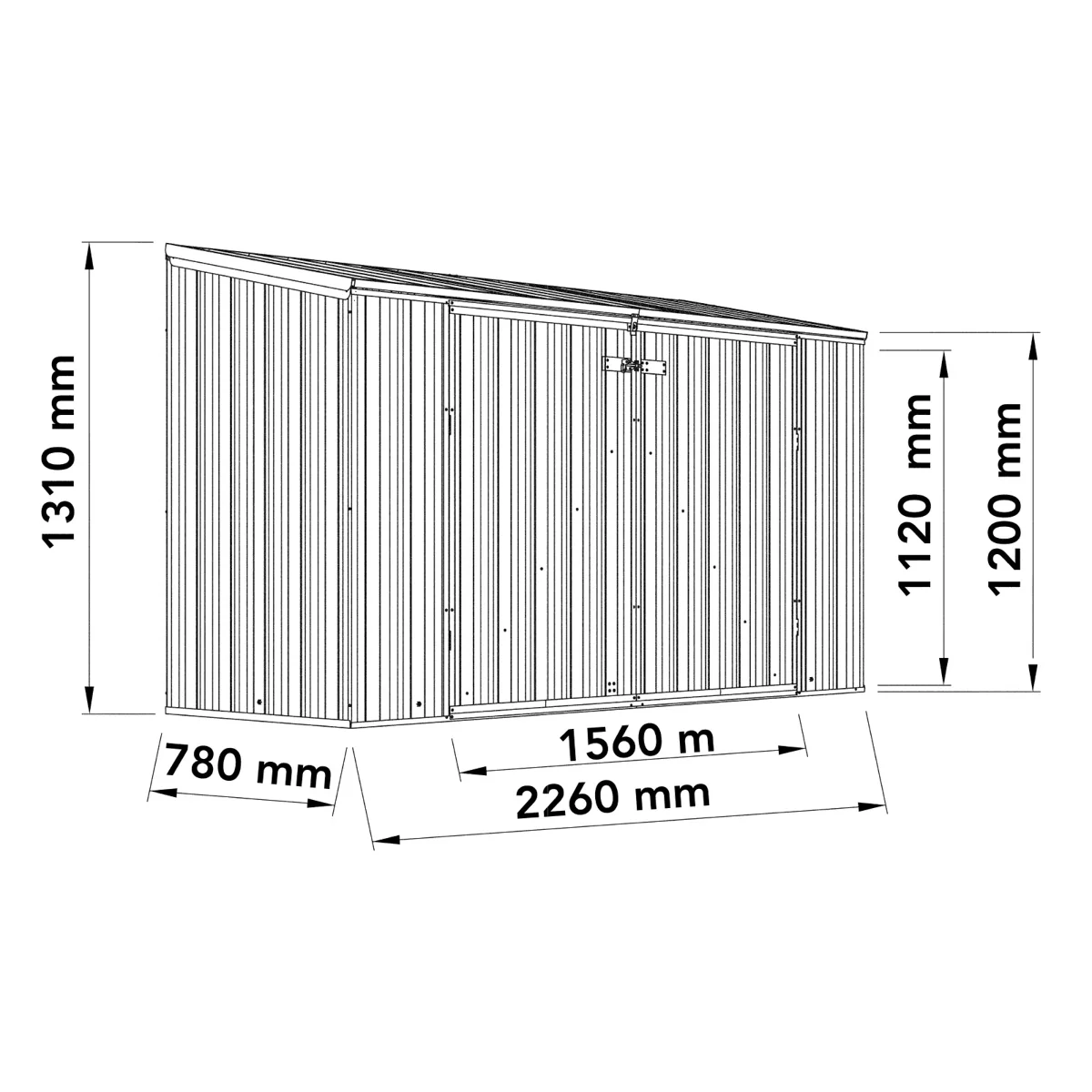 Absco 2' 6" x 7' 4" Pent Bike Store Steel Natural - Premium - Image 8